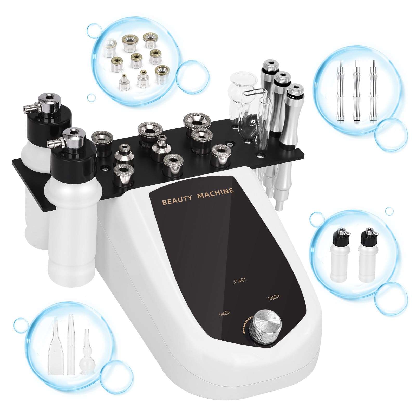 Diamond Micro-Derma-Dermabrasion Machine, 3 IN 1 Dermabrasion Facial Machine 0-68cmHg Suction Power, Professional Diamond Glow Facial Machine with Spray Kit, Home Use Facial Skin Care Equipment 1