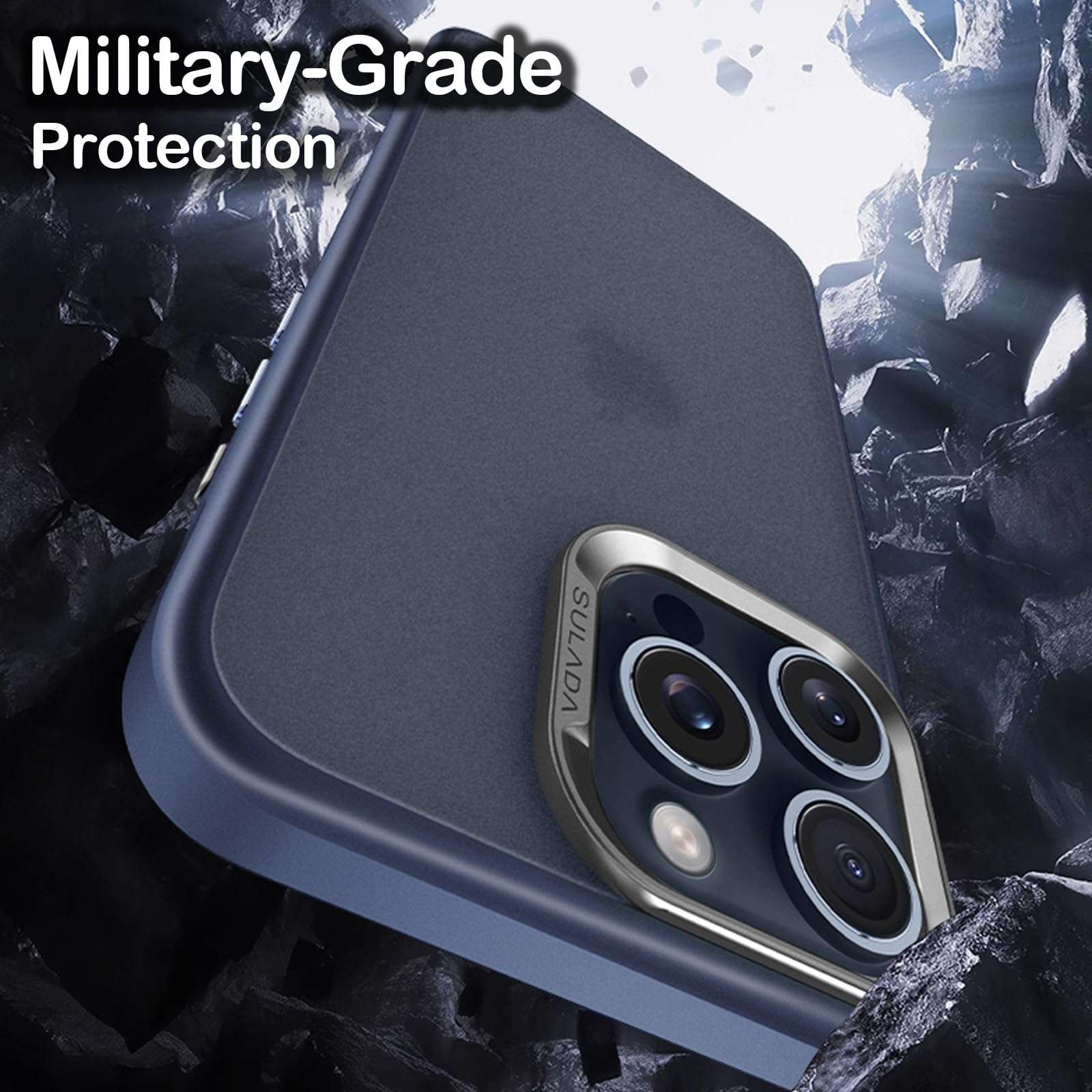 Case for iPhone 16/16 Plus/16 Pro/16 Pro Max, Ultra-Thin Matte Finish Shockproof Protection, Aluminum Alloy Lens Frame, Anti-Slip for Enhanced Grip,Gold,16 Pro Max 3