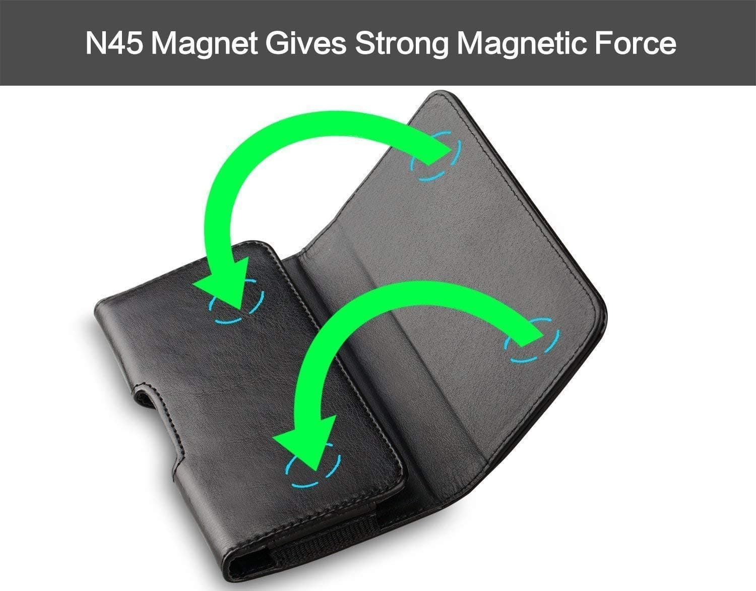 J&D Moto E5 Plus Holster, Moto E5 Supra Holster, PU Leather Holster Pouch Case with Belt Clip, Leather ID Wallet Case for Motorola Moto E5 Plus / Moto E5 Supra (Fit with Naked Phone or Slim Case On) 4