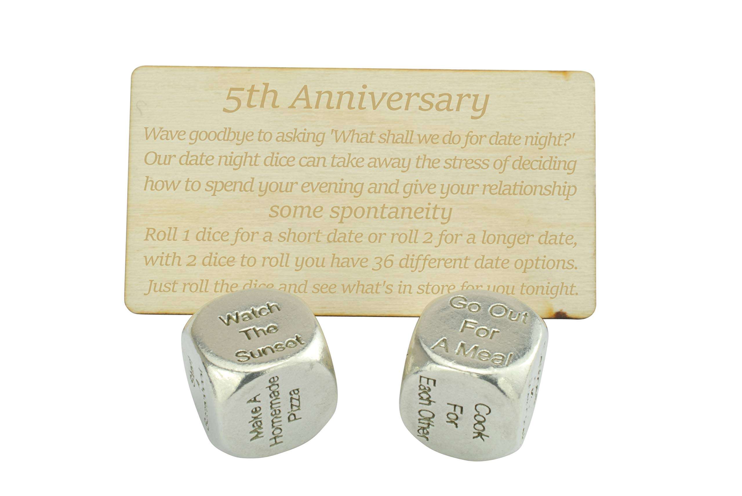 5 Year Anniversary Metal Date Night Dice - Create a Unique 5th Anniversary Date Night 1