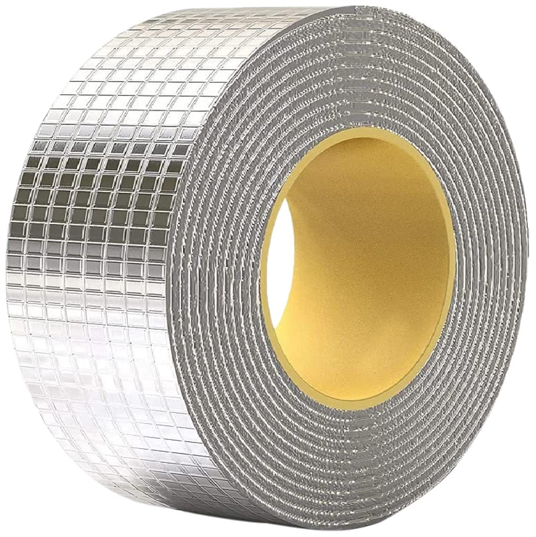 Bluedeal Leakage Repair Waterproof Tape for Pipe Leakage Roof Water Leakage Solution Aluminium Foil Tape Waterproof Adhesive Tape Sealing Butyl Rubber Tape for Surface Crack, Pipe (5cmx5m) (Silver)