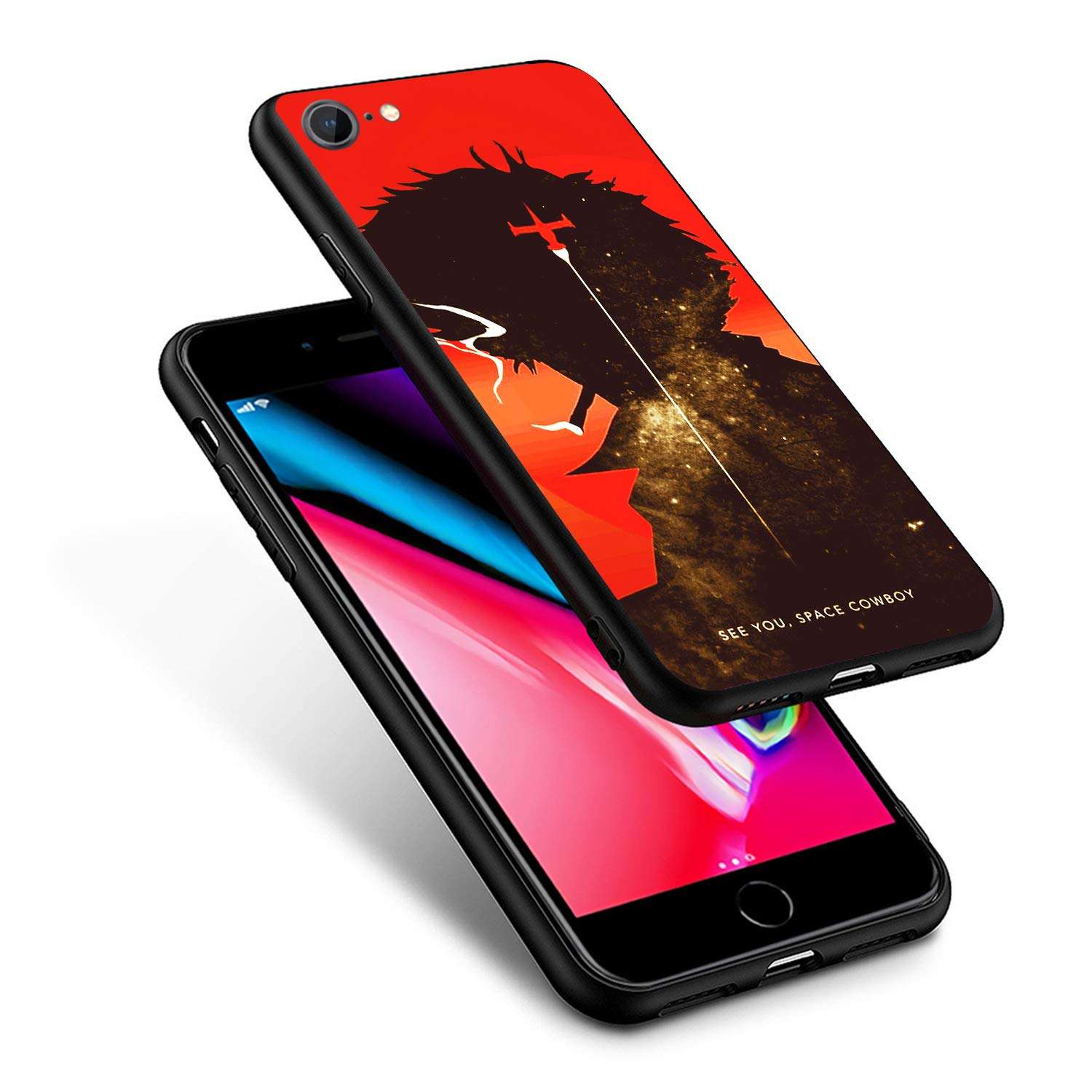 GGEZ iPhone SE 2020 Case iPhone 7 Case iPhone 8 Case 4.7" Soft Rubber Frame and Hard PC Back Cover Cases (Space-Cowboy-Bebop) 2