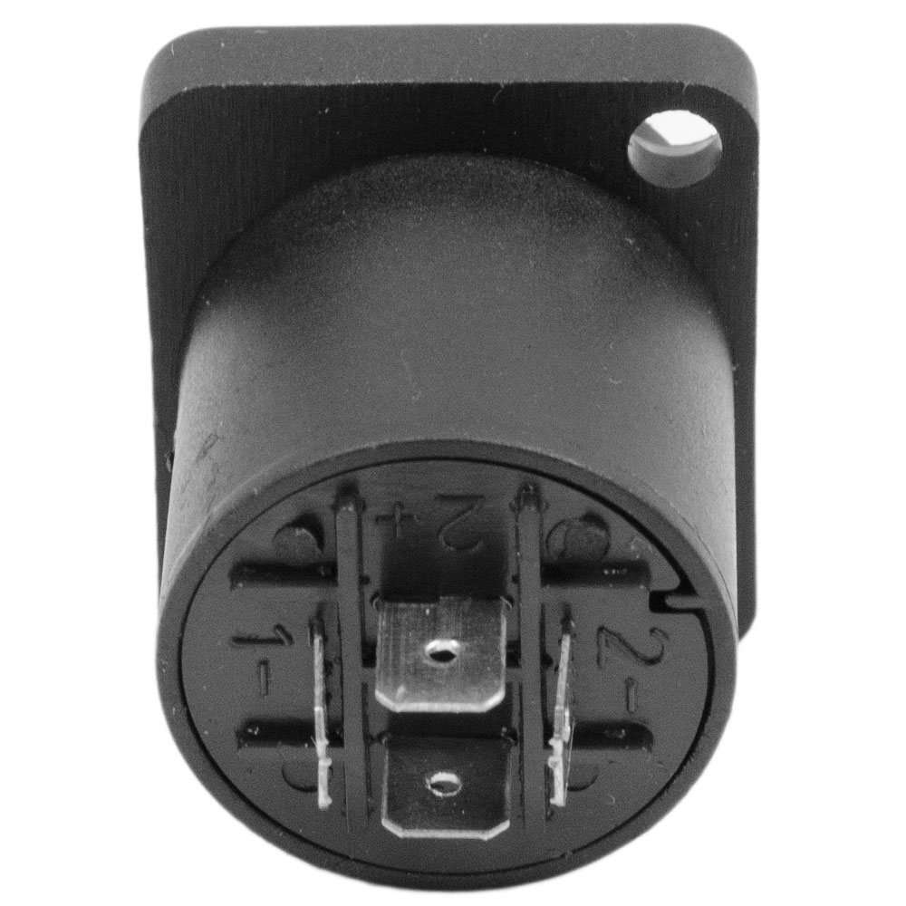 Seismic Audio SAPT240 4 Pole SpeakOn Panel Mount Connector and Fits Series D Pattern Holes Pro Audio, Black 4