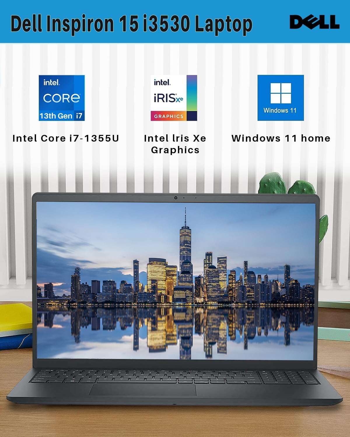 Dell Newest Inspiron 15 3530 Business Laptop, 15.6" FHD LED Touchscreen, 13th Gen Intel Core i7-1355U(Up to 5GHz, 10 Cores), 64GB RAM, 2TB SSD, 1TB HDD, Wi-Fi 6,Webcam, HDMI, Win11, with Cleaning Kit 3