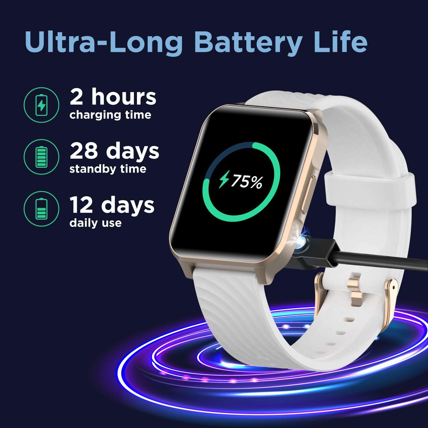 Motorola Moto Watch 70 - Health and Fitness Bluetooth Smartwatch for Every Day Wear, Advanced Health Features, Up to 10 Days Battery Life - Compatible with Android and iOS - Rose Gold 3