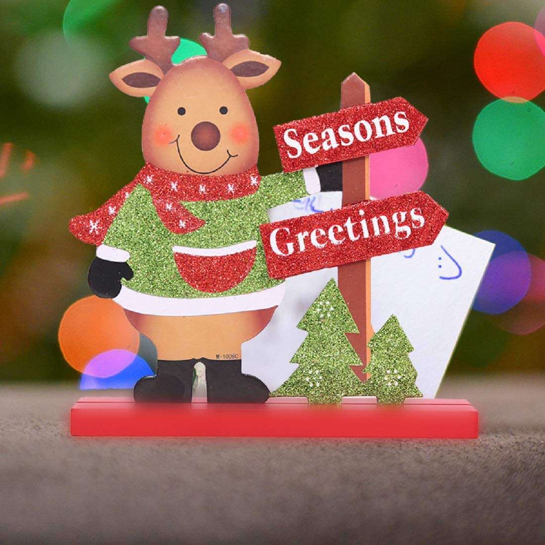 3pcs Santa Reindeer Snowman Christmas Table Decorations Happy Holidays Centerpiece for Home Party Office 4