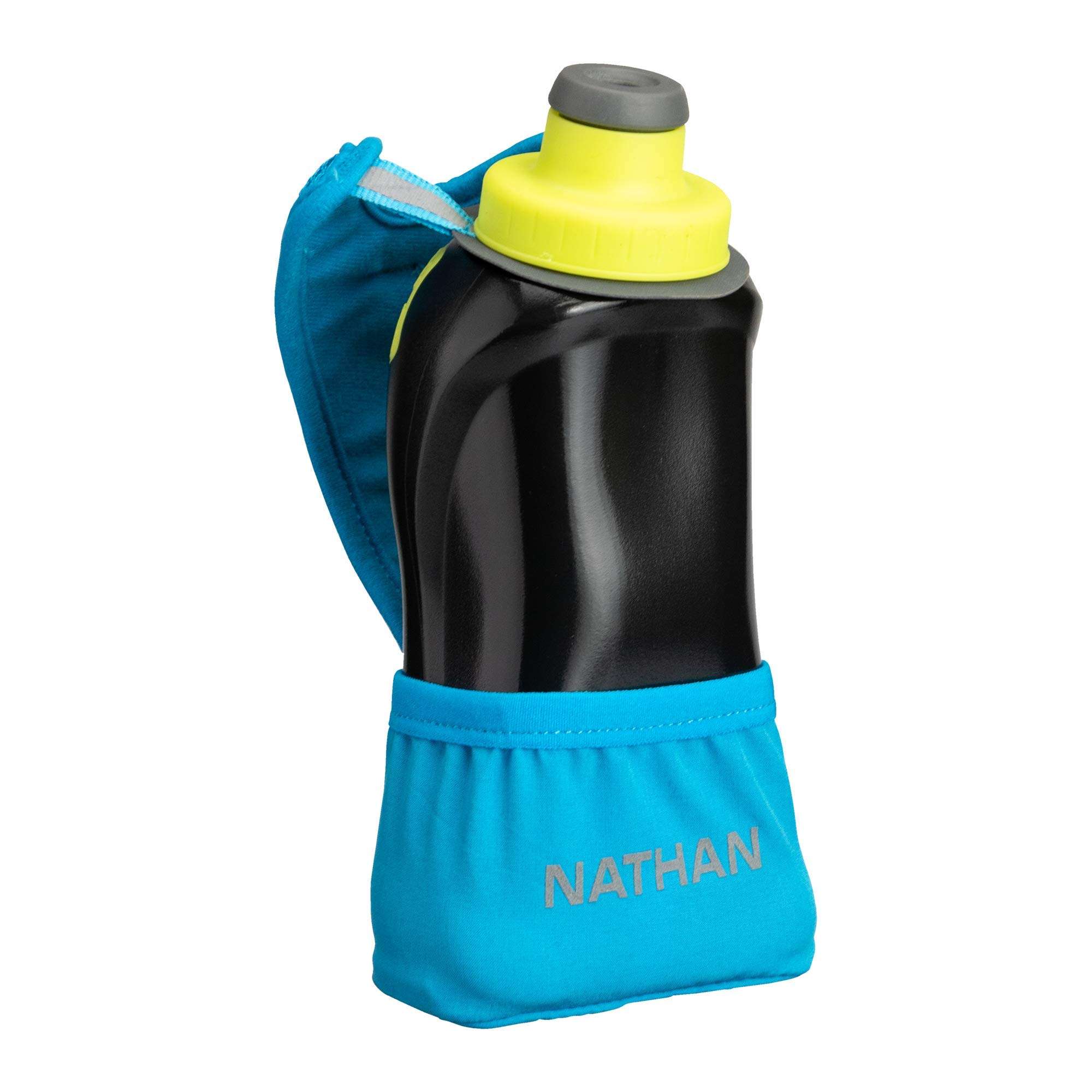 Nathan Running Handheld Water Bottle Adjustable No-Grip Quick Squeeze Lite Hand Strap. Reflective Hydration 1