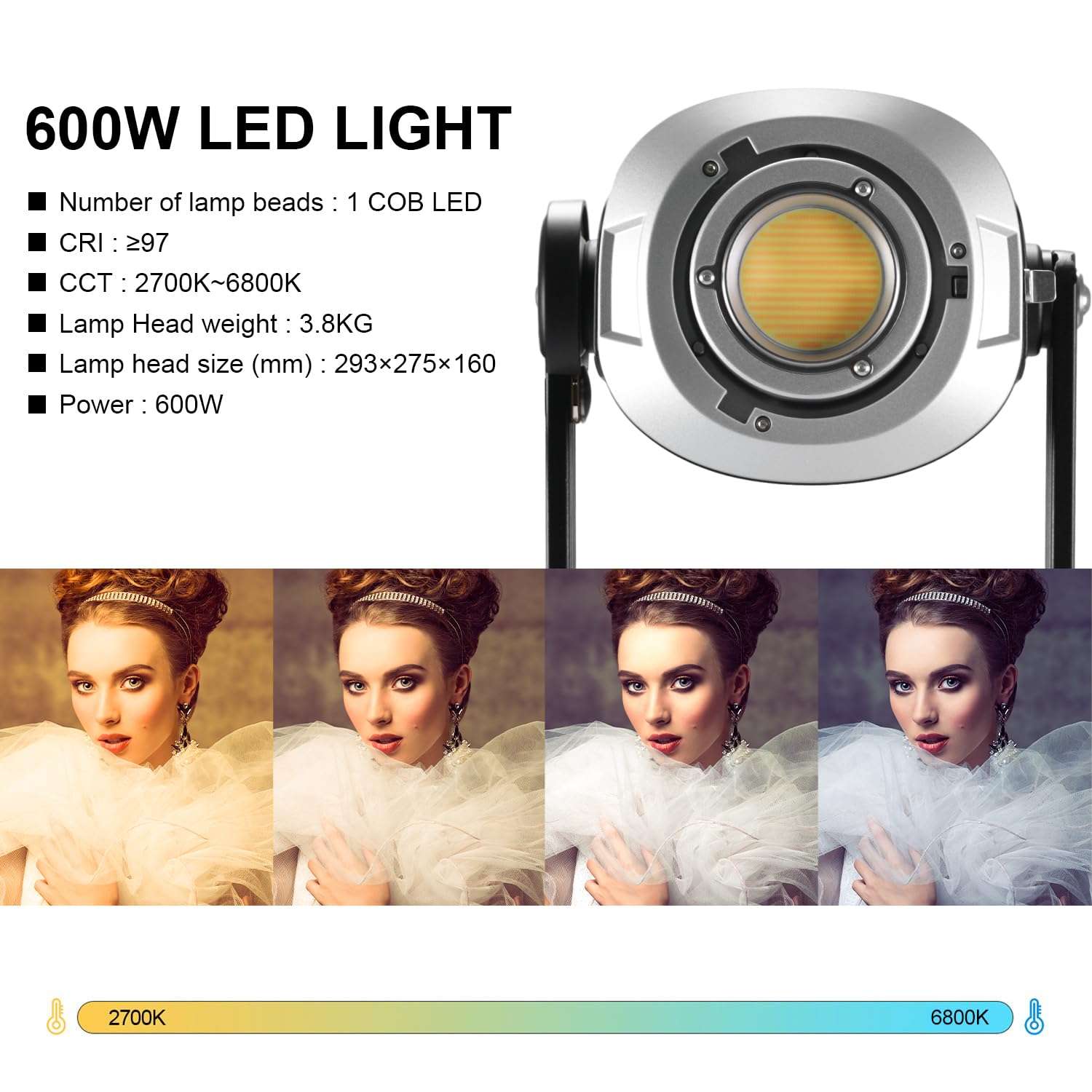 GVM Great Video Maker 80W CRI97+ 5600K Dimmable LED Video Lights with Bowens Mount Kit Continuous Output Lighting Spotlight for YouTube Vlog Studio Children Wedding Photography Shooting Light with Reflector (VC-P80S-1S) 6