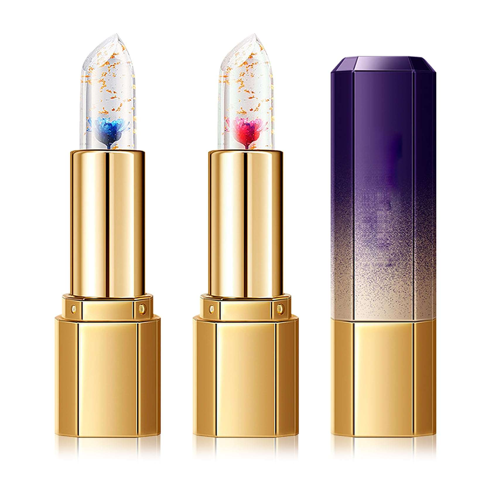 WYBLZPXZ 2 Pcs Temperature Color Change Lipstick,PH Magic Temperature Color Changing Lipstick,Lip Gloss,Long Wear Nutritious Tinted Lip Balm,Moisturizing Lip Stick Makeup Set E 1