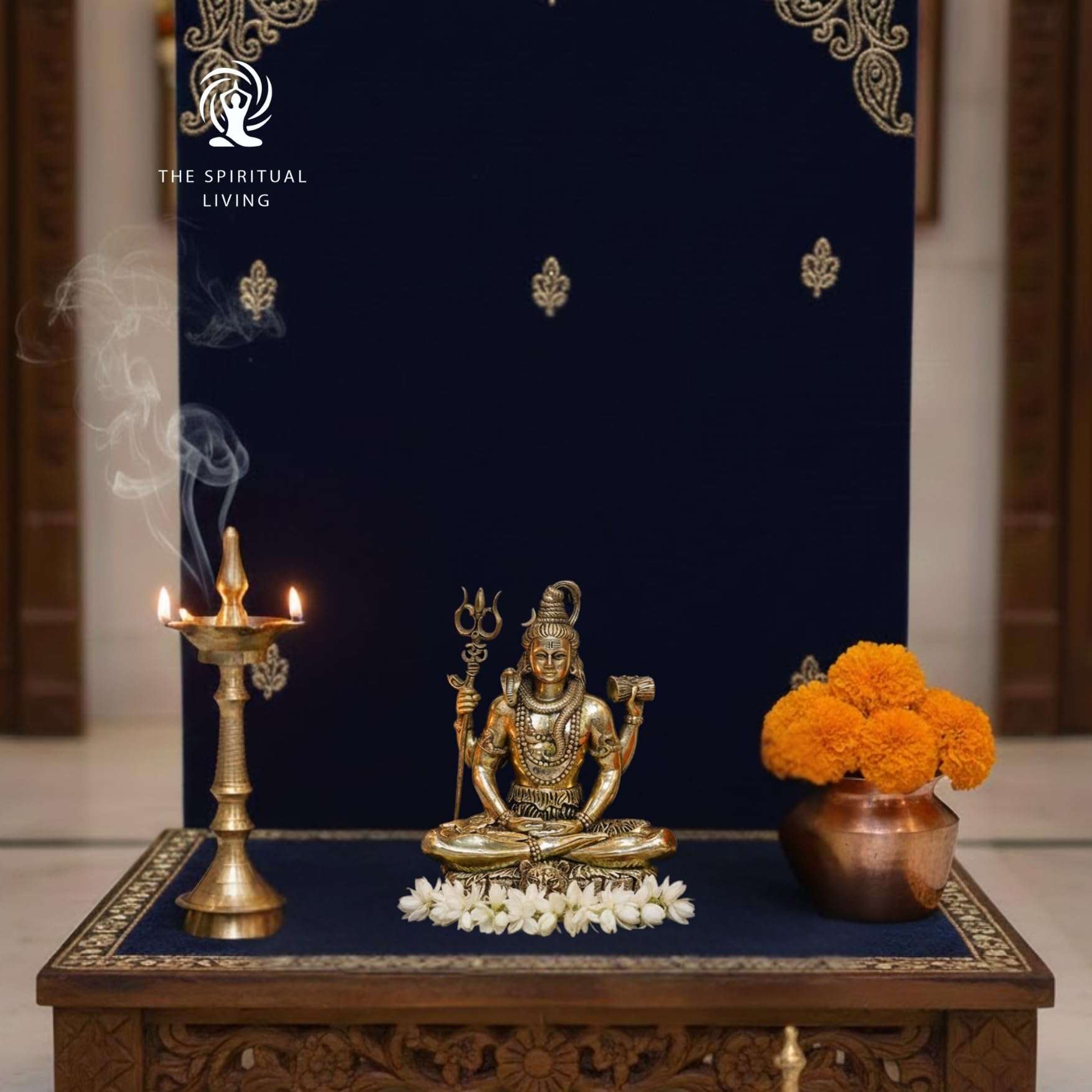 The Spiritual Living Brass Meditating Lord Shiva Idols | 2 Inch | God Idol Gift for Diwali | Shivji | Mahadev Murti | Shiva | Bholenath Murti | God Idol for Car | ॐ नमः शिवाय 4