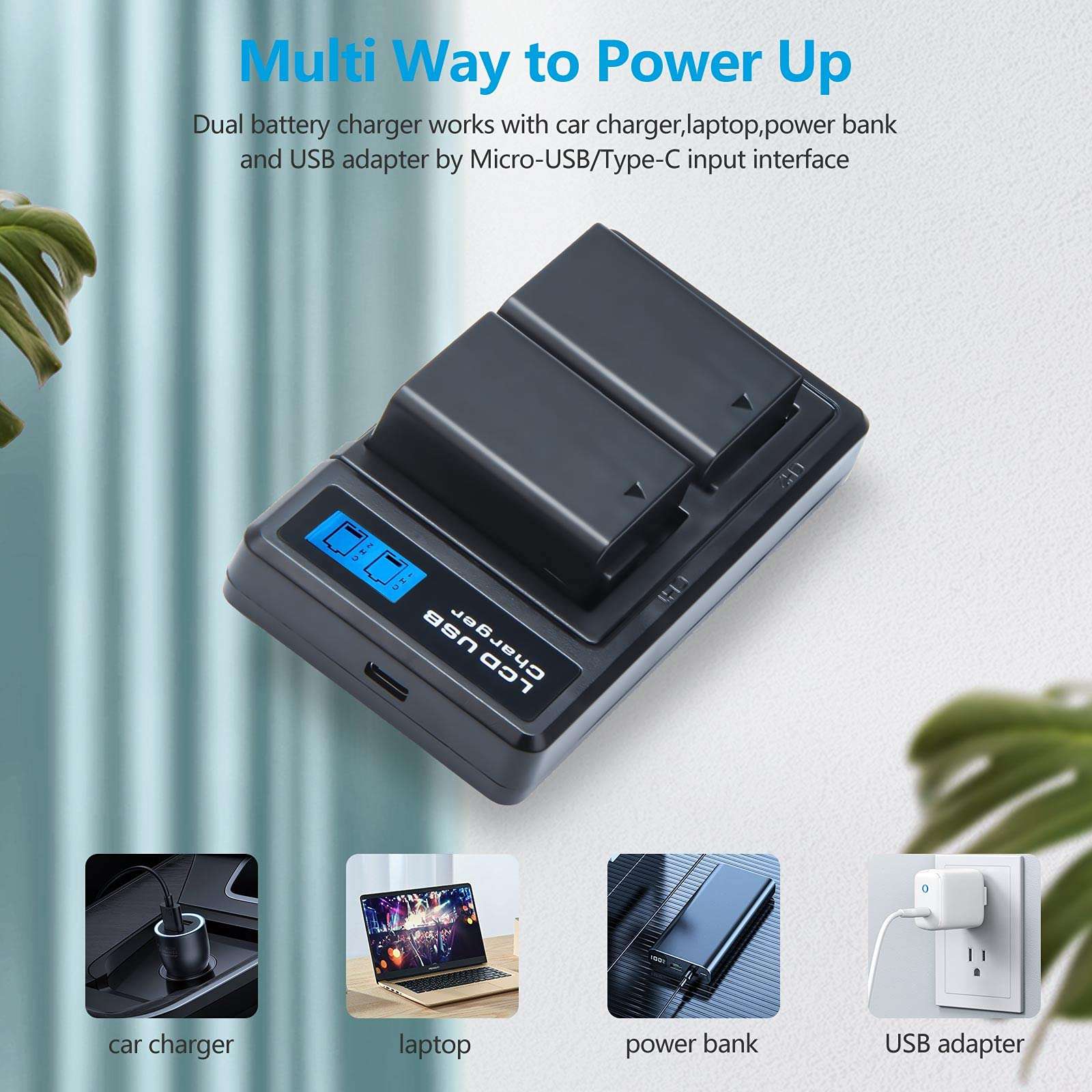 REYTRIC 2-Pack EN-EL25 Batteries and Dual USB Charger for Nikon Z50, Z 50, Z fc Digital Cameras Compatible with Nikon EN-EL25 ENEL25,EN-EL25a 4241 Battery, MH-32 Charger 6