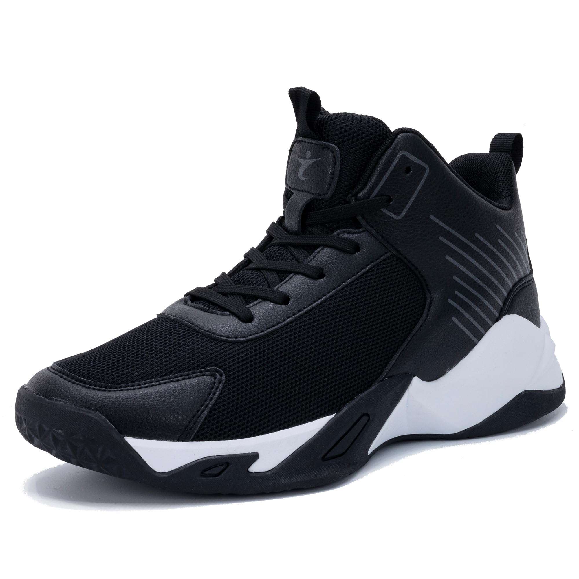 BEOAPT Men's Basketball Shoe High-Top Athletic Running Sneakers Outdoor Trainers Non-Slip Lightweight Cushioning Workout Sport Shoes Black US 7 1