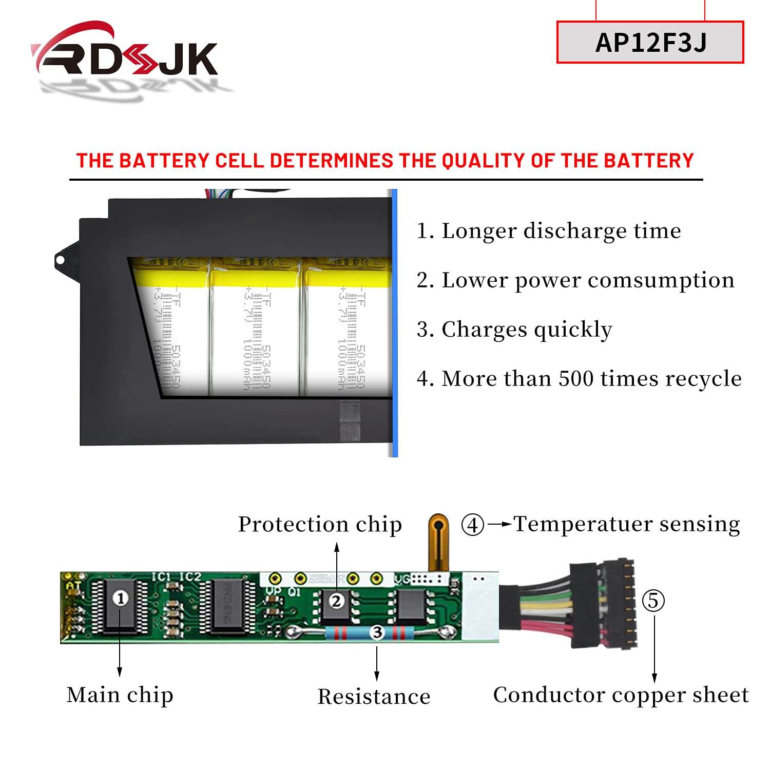 AP12F3J Laptop Battery for Acer Aspire S7 S7-391 Ultrabook S7-391-53334G12aws S7-391-53314G25aws S7-391-73514G25aws S7-391-73534G25aws Series S7-392 S7-393 2ICP3/65/114-2 7.4V 4680mAh/35Wh 4