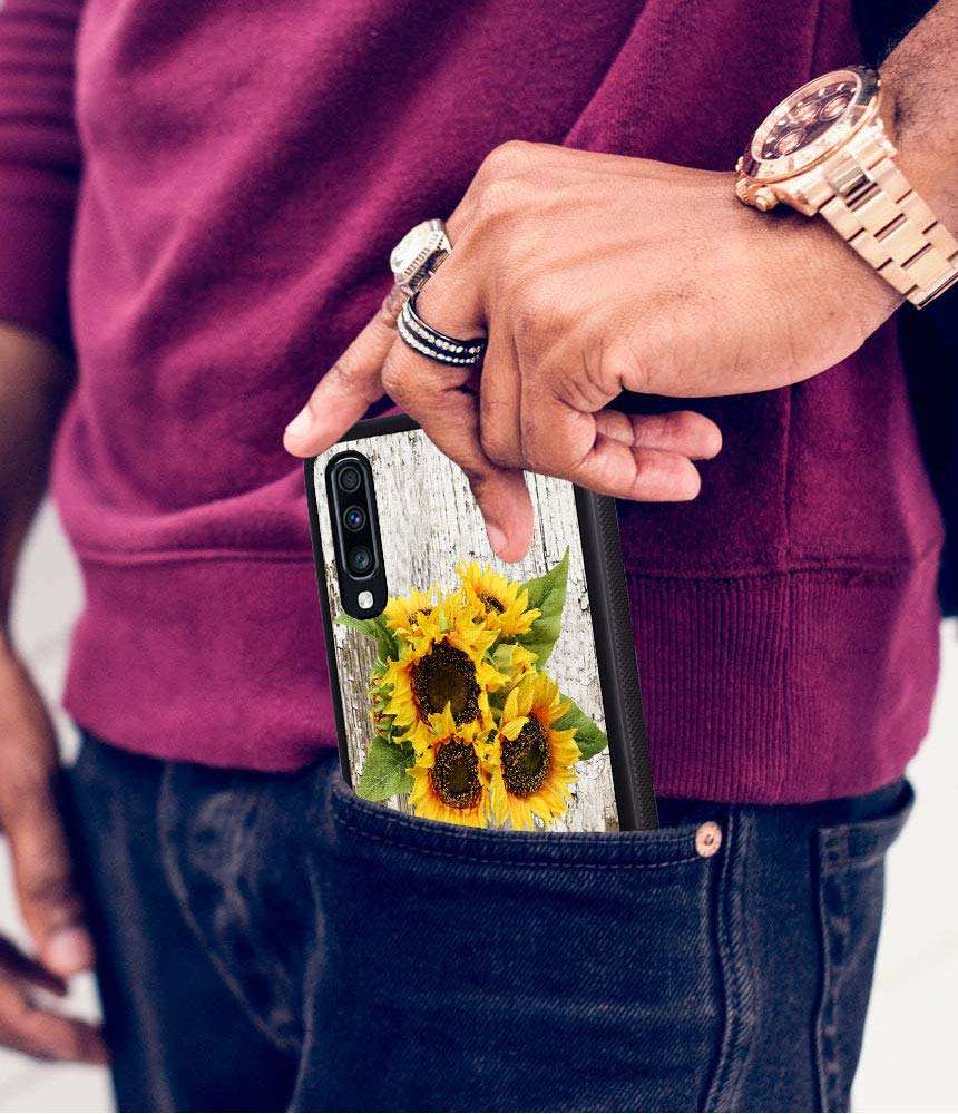 Galaxy A10E Case, Slim Anti-Scratch TPU Rubber Protective Case Cover for Samsung Galaxy A10E (2019) - Rustic Floral Country Farmhouse Sunflower 4