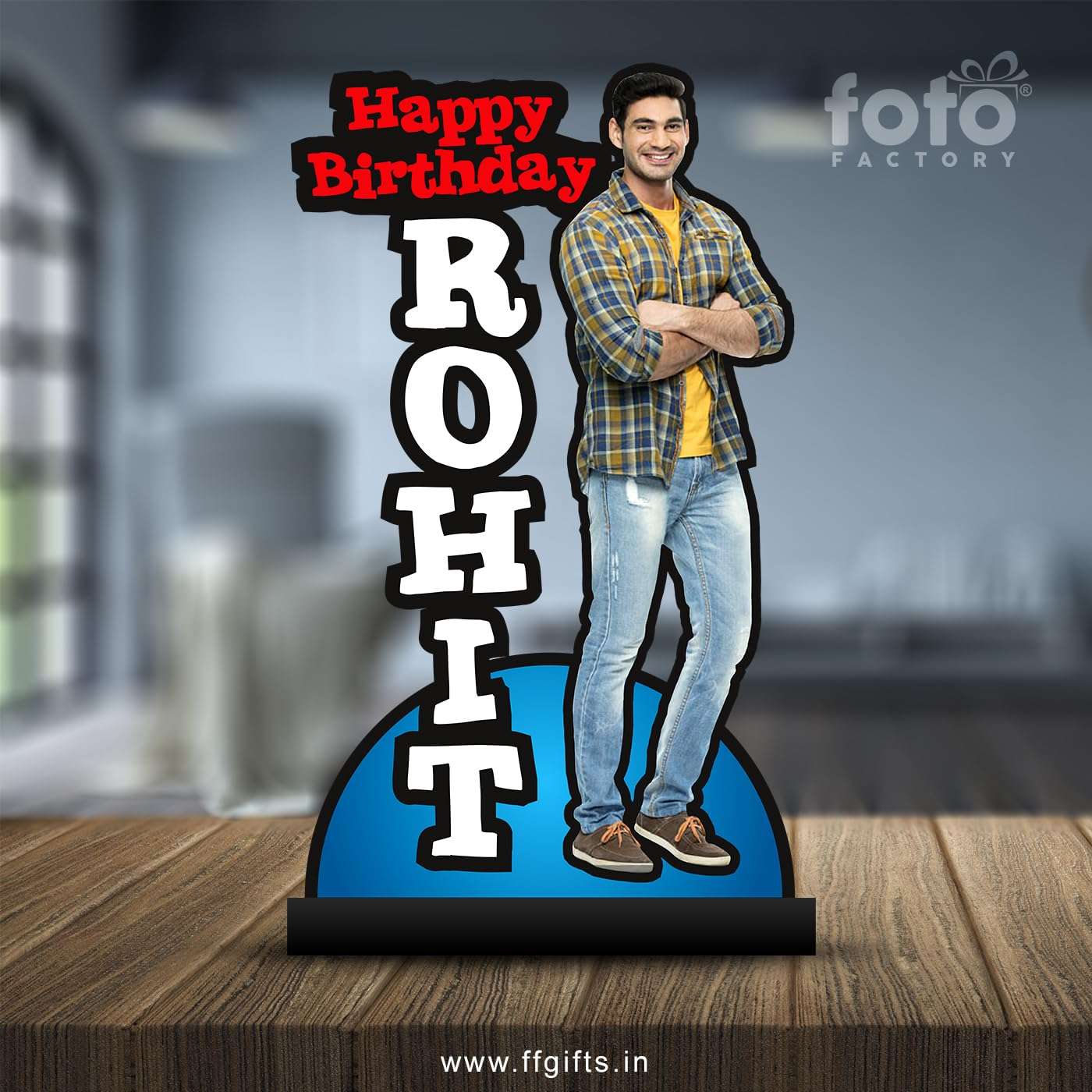 Foto Factory Gifts Personalized Wooden Photo Cutout Caricature with Name Customised Gift for Birthday (Size 10 inch x 8 inch, Multicolor, CUT0005) 2