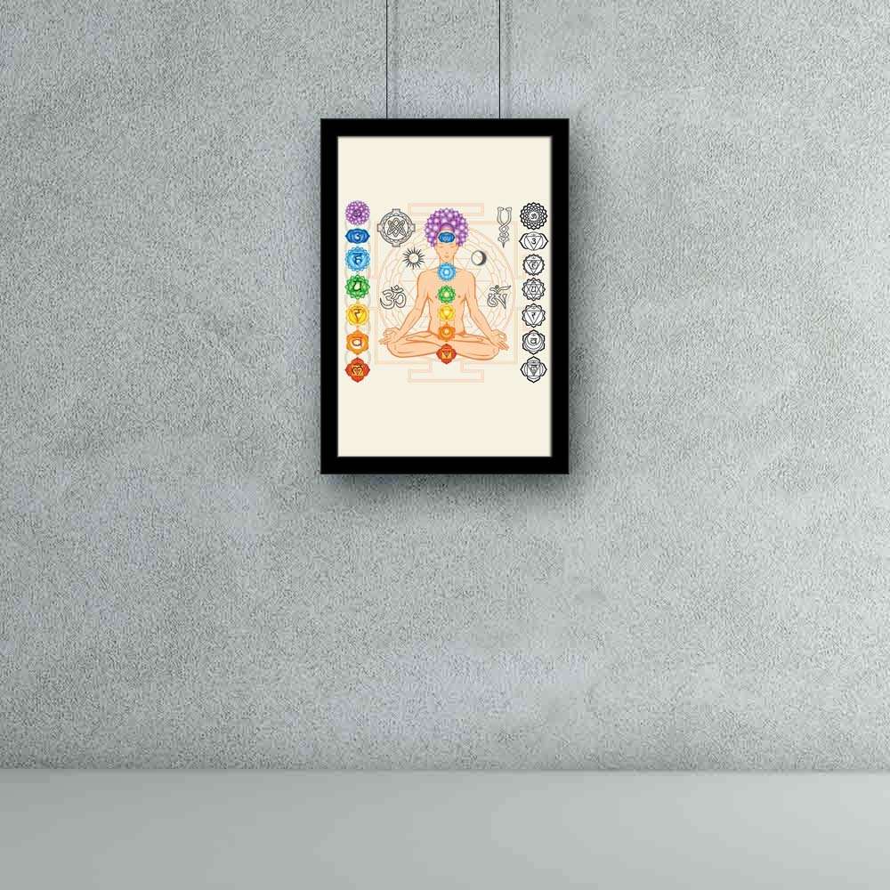 ArtzFolio Man With Chakras & Esoteric Symbols Paper Poster Black Frame | Top Acrylic Glass 9 x 13 inch (23 x 33 cms) 3