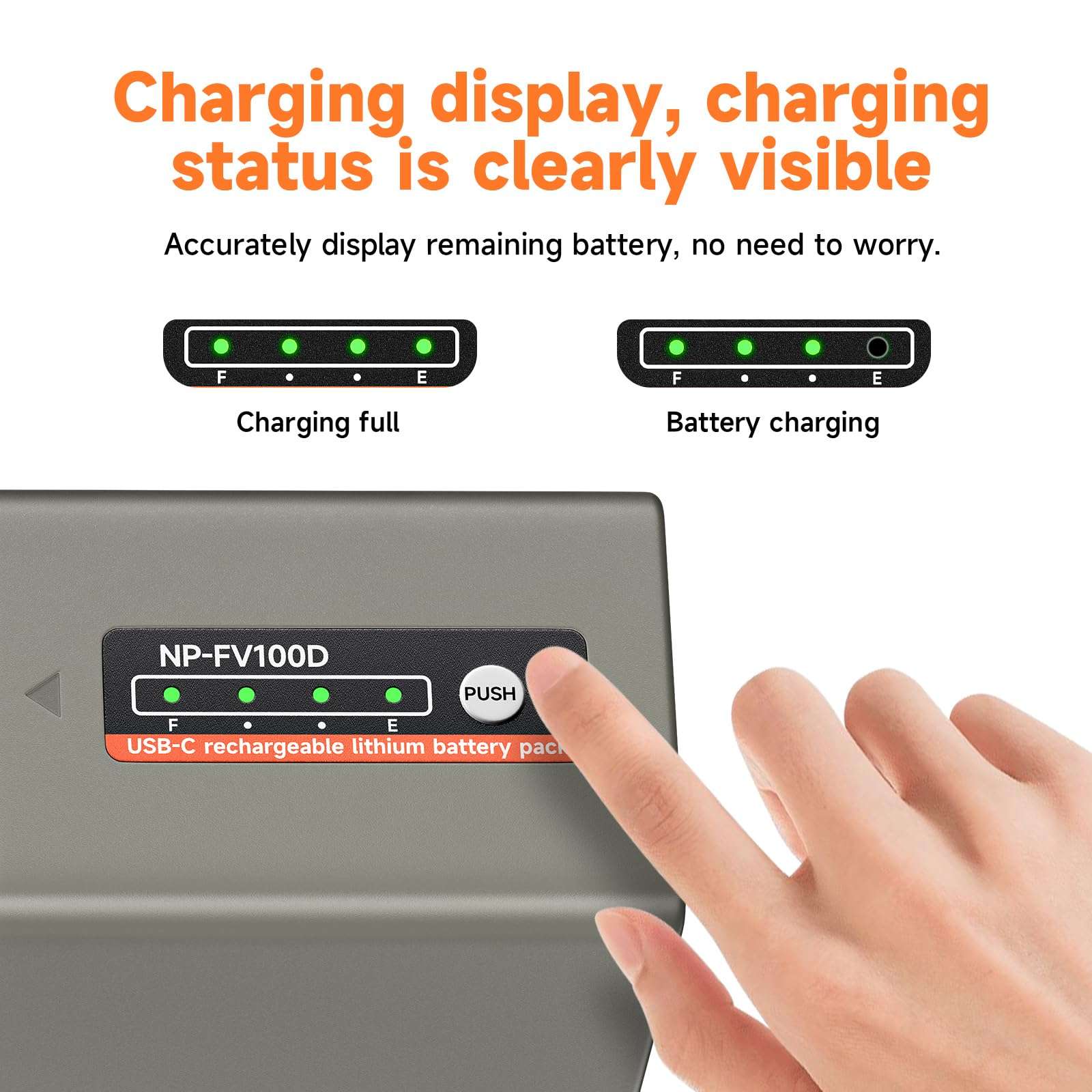 NP-FV100 Batteries,4590mAh NP-FV100A Battery with USB Direct Charging for Sony PXW-Z90 HDR-CX455 CX675 CX260 CX290 CX330 CX380 CX430V CX580V CX760V CX900 PJ430V PJ540 PJ580V PJ650V PJ670 (1 Pack) 3