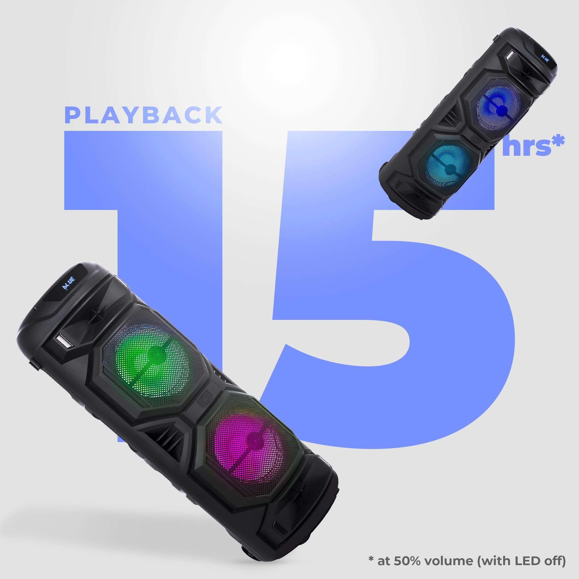 ZEBRONICS Thump 650 Trolley Party Speaker with 40W Output, Bluetooth 5.0, USB, mSD, AUX, FM, TWS, Wireless MIC, Full Panel Light Effect, LED Display, Up to 15h* Backup 3