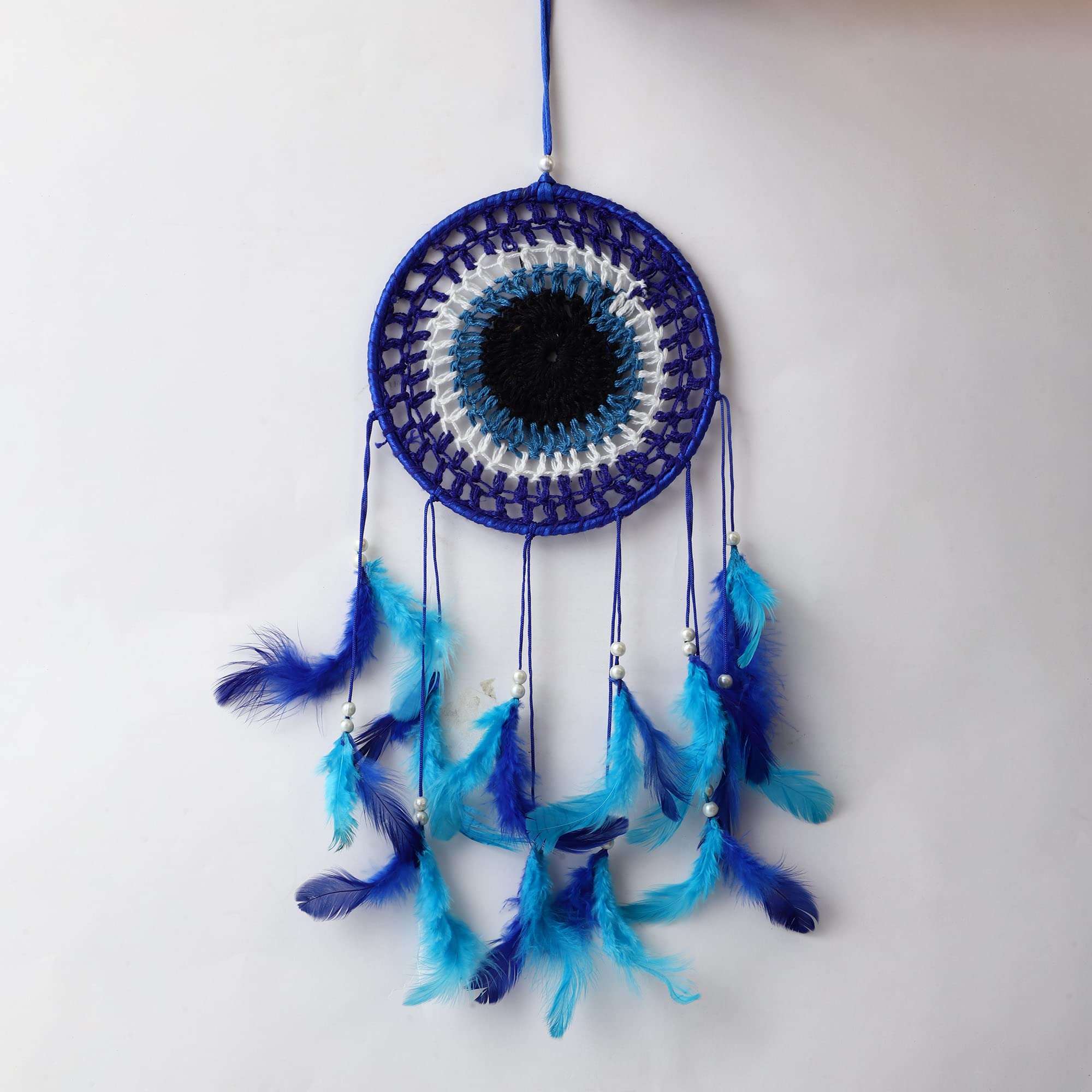Good Aura Store Handmade Dream Catchers Wall Hangings for Home Decor Kids Room Bedroom Livingroom Balcony Feathers Dreamcatcher Wall Decorations Gift Items(Pack of 1, 15LX48Hcm, Blue) 1