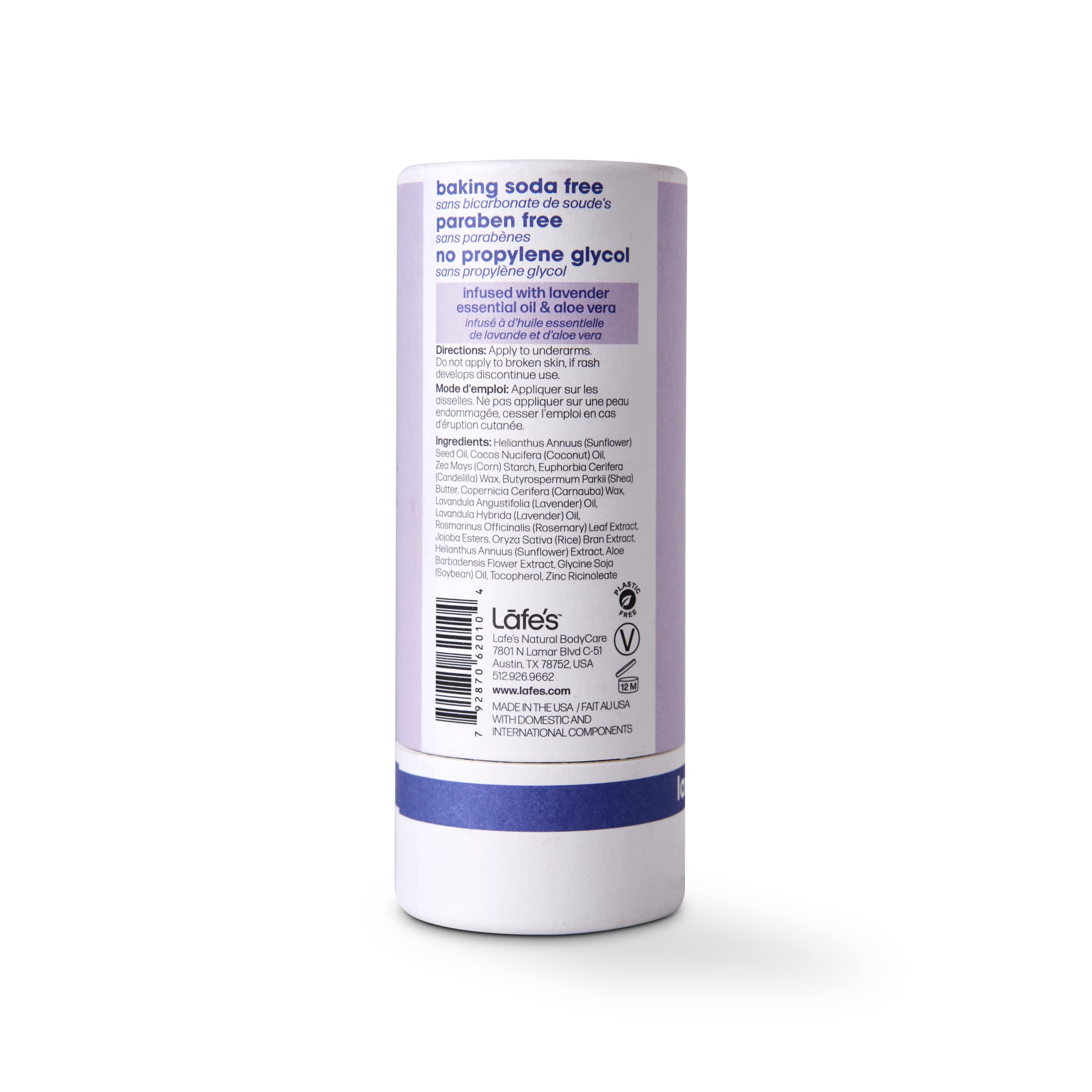 Lafe's Natural Deodorant | 2.25oz Plastic Free Natural Deodorant Stick in Paper Packaging | Aluminum, Paraben and Baking Soda Free with 24-Hour Protection (Lavender & Aloe) 4