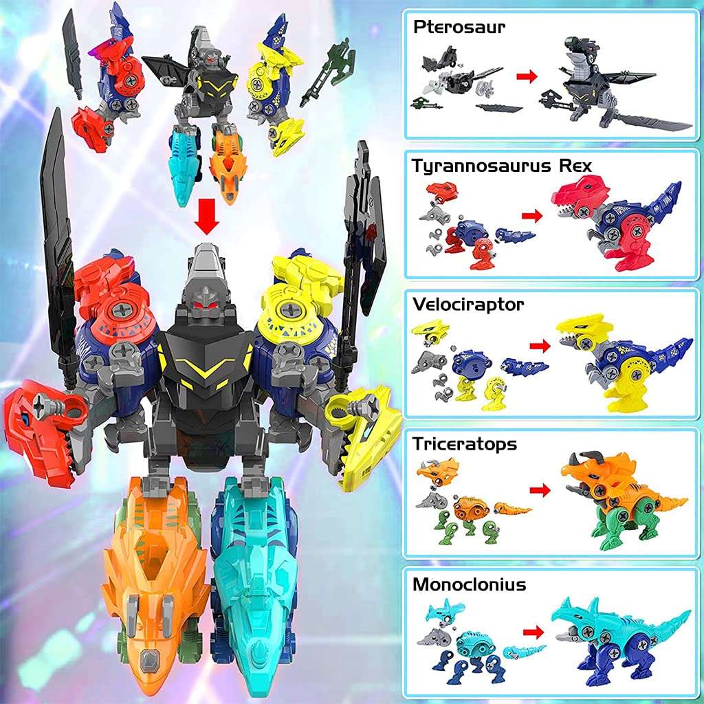 ELEPHANTBOAT® DIY STEM Dinosaur Assembling Building Transformers Block Toy with Screwdriver for 3-8 Year Old Boys Girls Birthday Gifts 6
