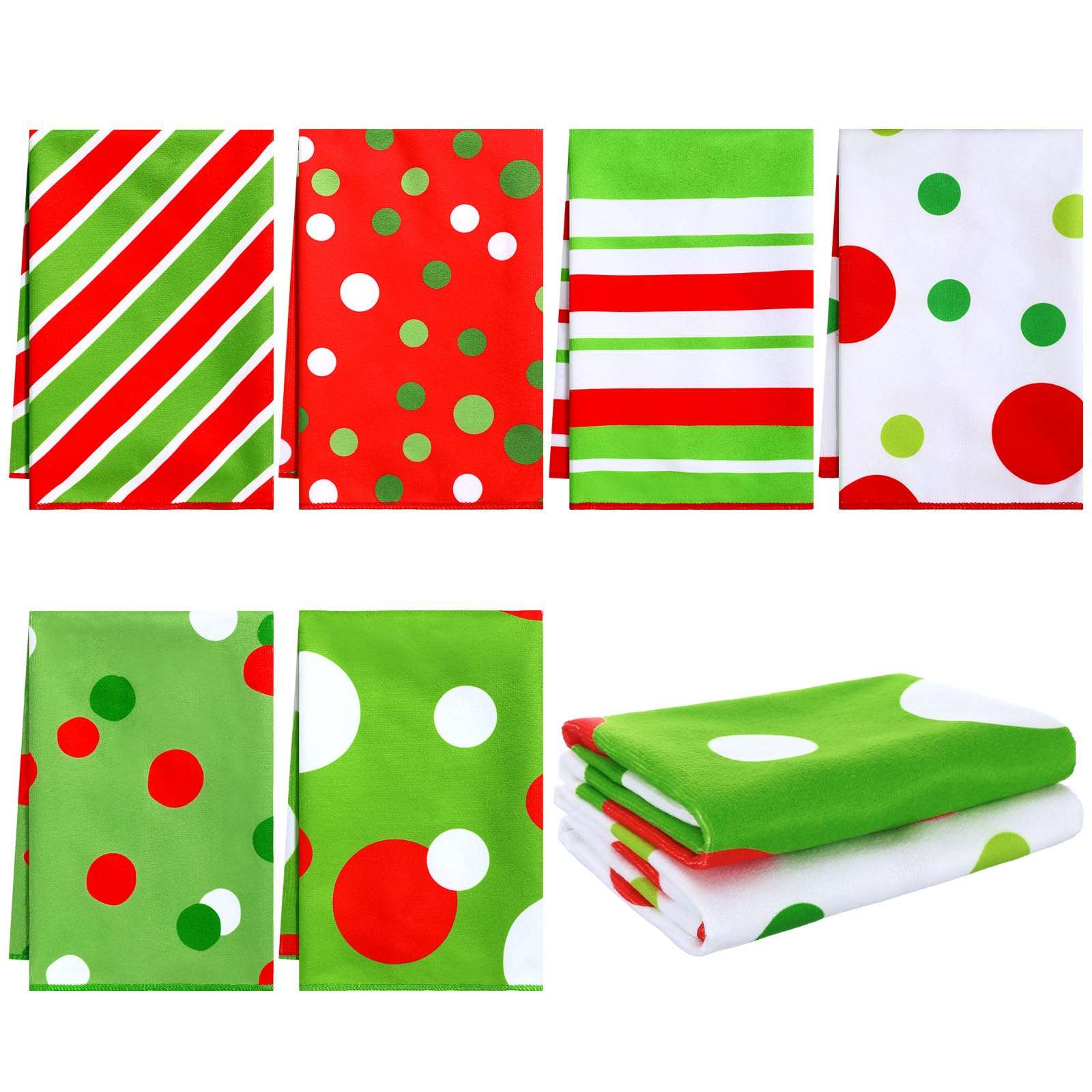 Macarrie 6 Pcs Christmas Hand Towel Xmas Dish Kitchen Towels Absorbent Drying Bathroom Decor Christmas Decorations Housewarming Gift for Christmas Festive 1