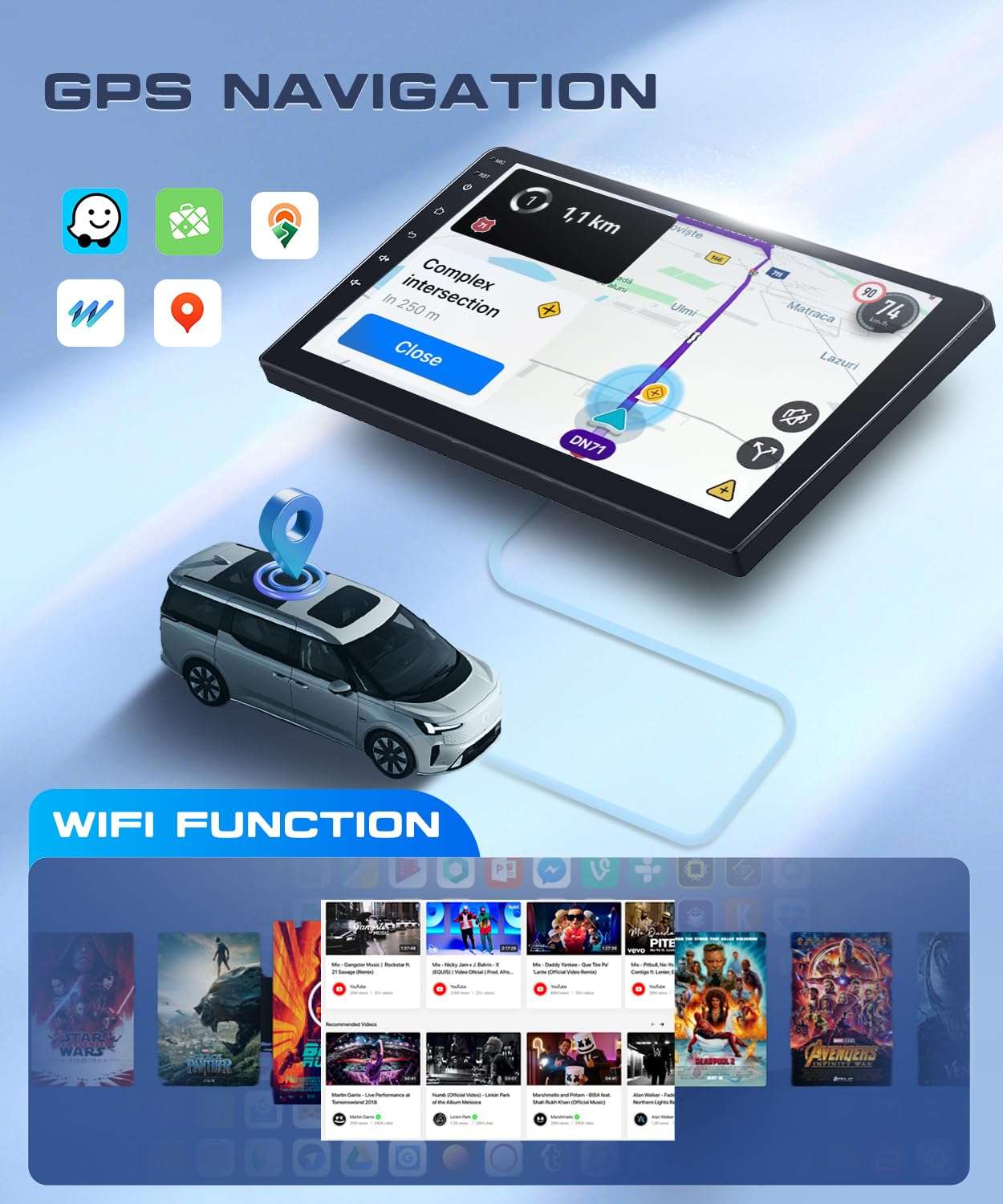 5G WiFi Android Car Stereo for Suzuki SX4 2007-2012 Radio with Wireless CarPlay Android Auto,9'' HD IPS Touch Screen Bluetooth DSP EQ Audio 26UIs FM/RDS GPS Backup Camera Mic, 2G+64G 5