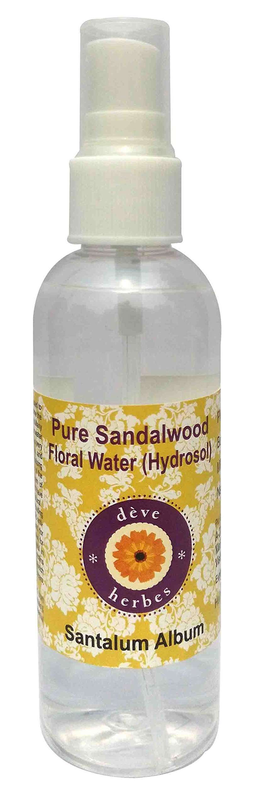 dève herbes Pure Sandalwood Floral Water (Hydrosol) (Santalum Album) 100% Natural Therapeutic Grade 100ml (3.38 oz)