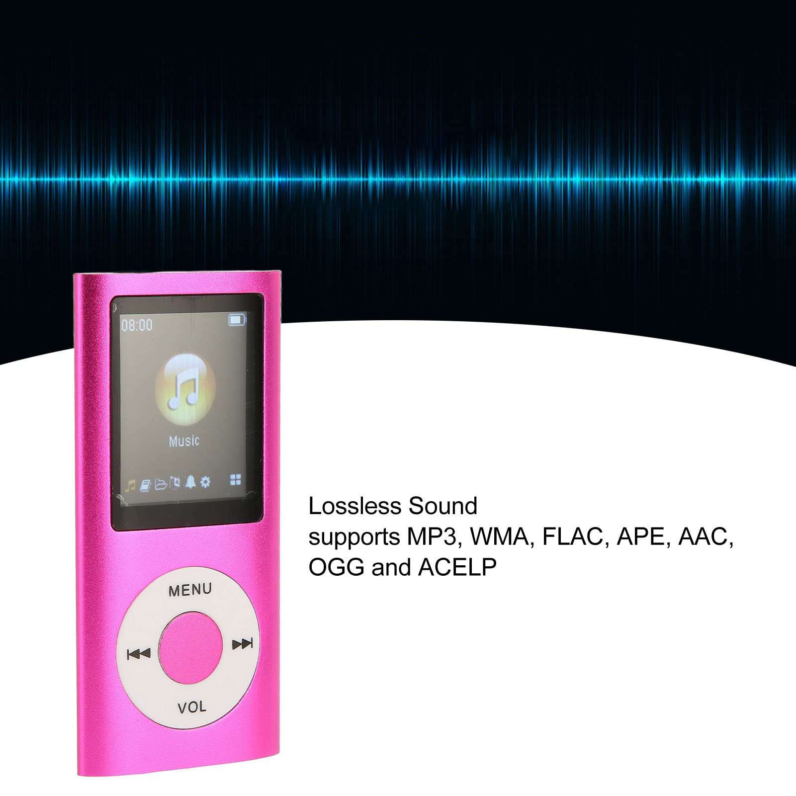 MP3 Player with Lossless Sound, Memory Card Support, Easy to Use, Long Battery Life, Aluminum Alloy, for Students Running Walking 3