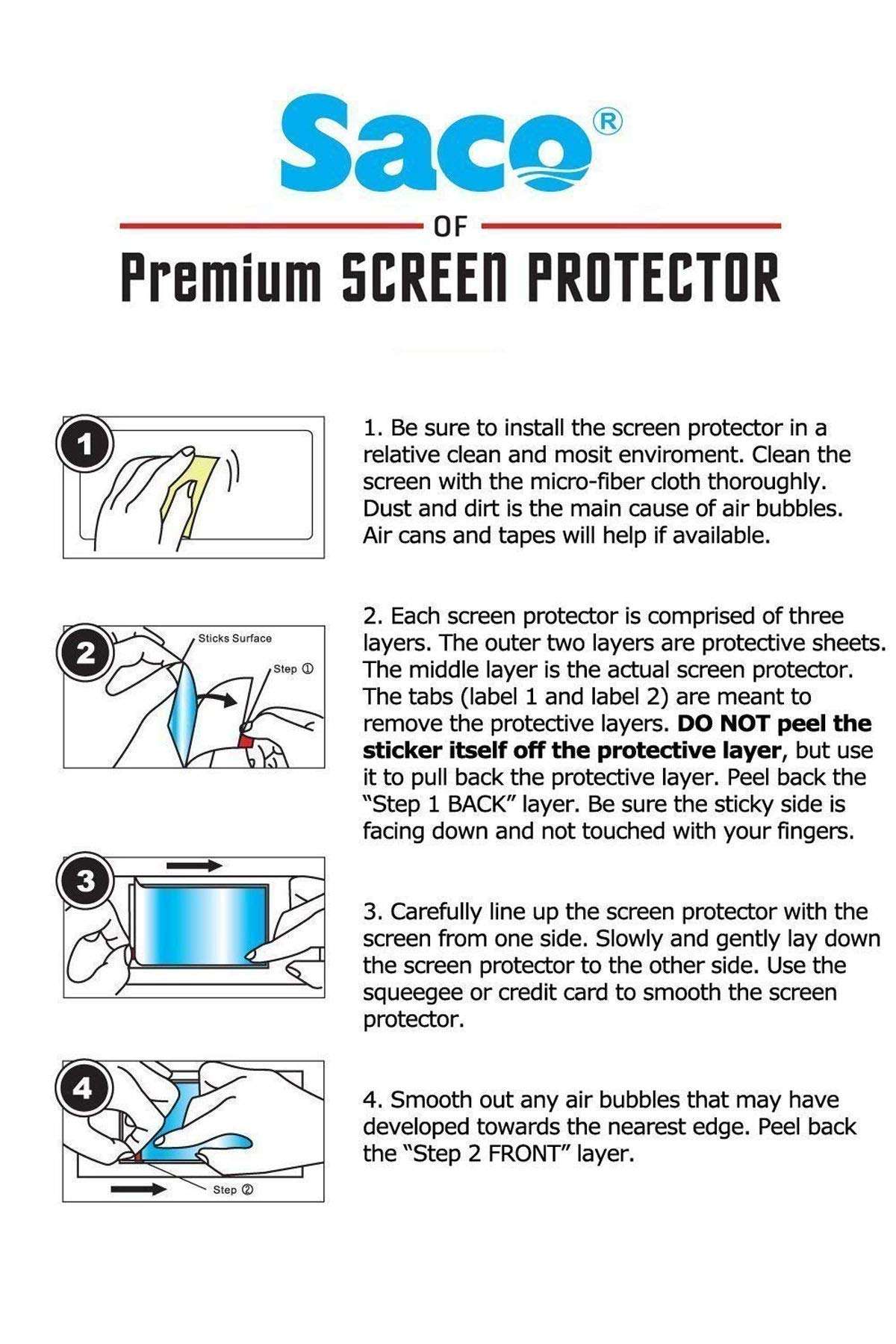 Saco Ultra Clear Glossy (Scratch Guard) Screen Guard Compatible for Dell Latitude 7390 13.3 Inch Touchscreen 2 in 1 Laptop Screen Protector - Clear 5