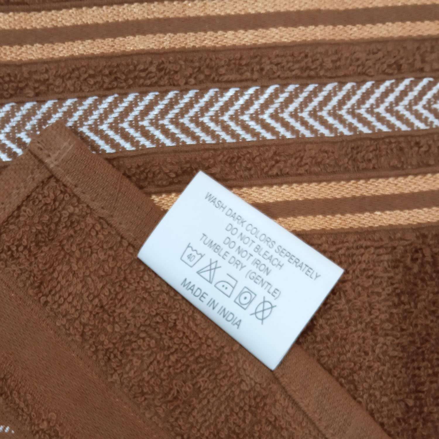 STAMIO Cotton 390 GSM Bath and Hand Towel Set for Men and Women | Extra Soft & Absorbent (Sepia Brown) 5