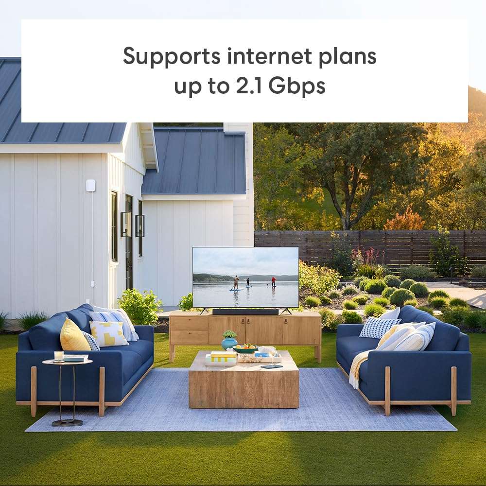 Amazon eero Outdoor 7 dual-band mesh wifi router (newest model), Weatherproof rating of IP66, Coverage up to 15,000 sq. ft. outdoors, 1-pack, Includes 30W PoE+ adapter 5