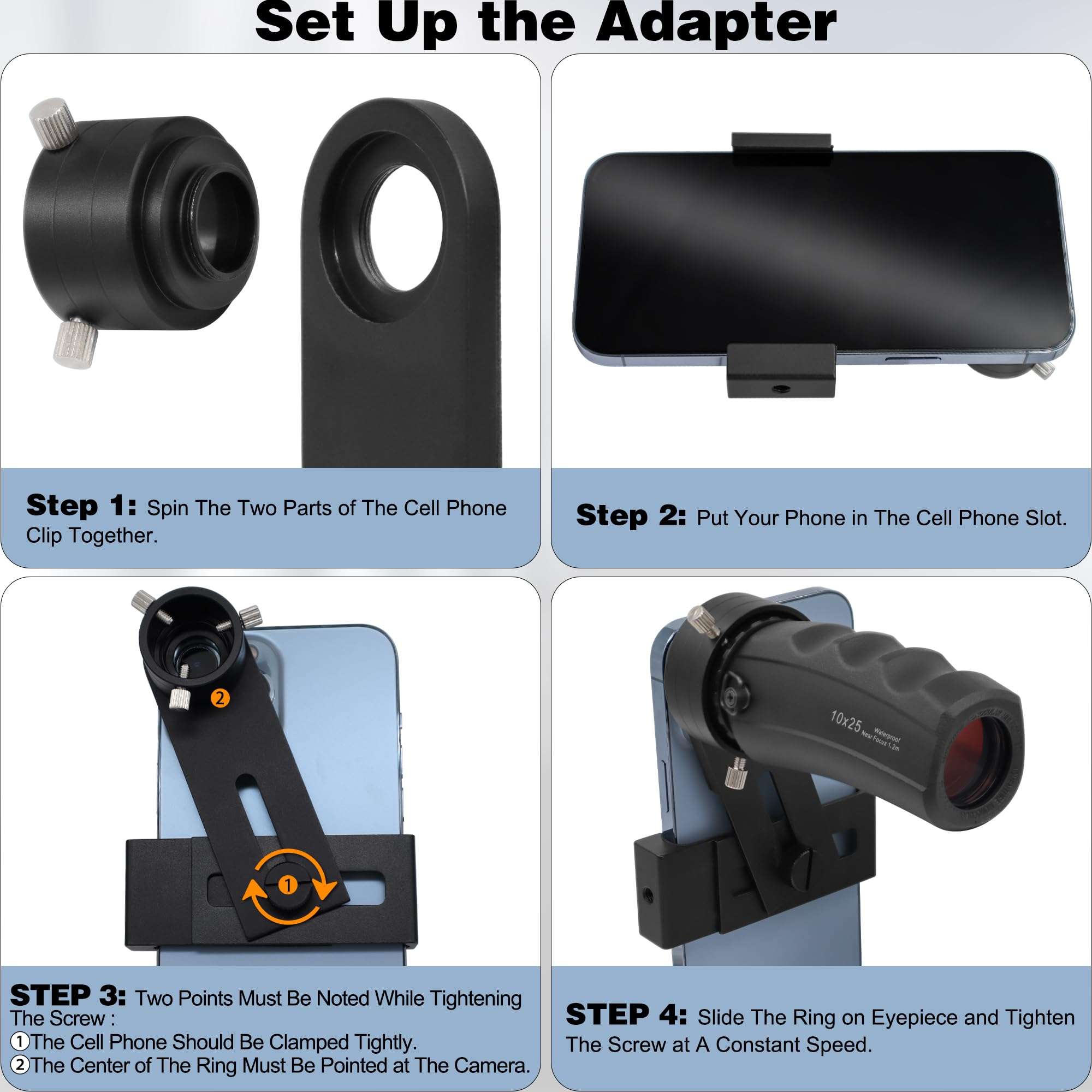 Tydeux Microscope Lens Smartphone Adapter for Eyepiece Tube 26mm 4