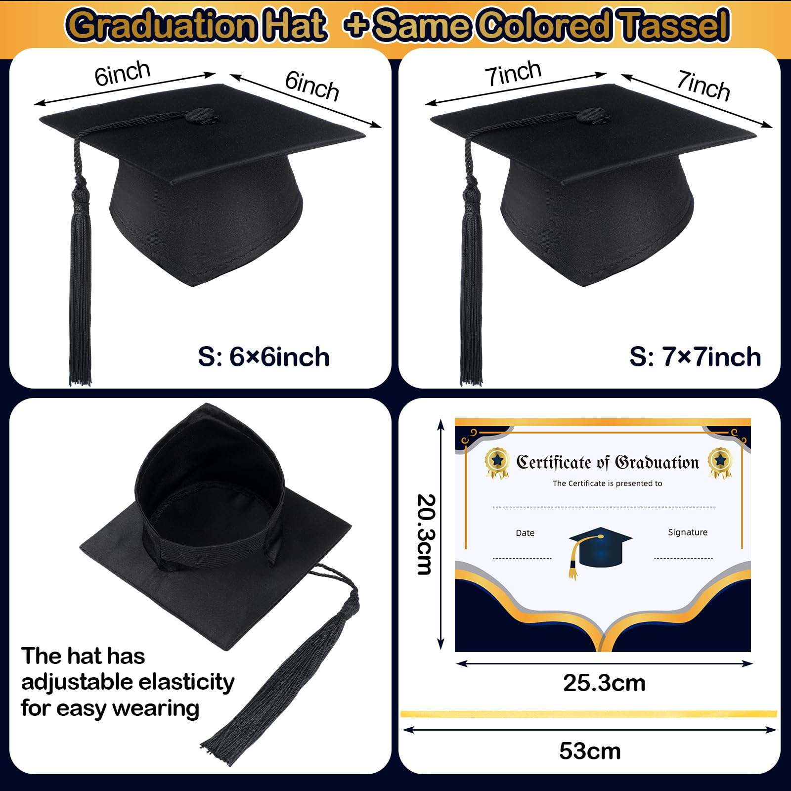 Cozypower Baby Graduation Cap and Gown for Infant Toddler Costume With Certificate for Preschool Nicu Gift(M(6-12 Months)) Black 4