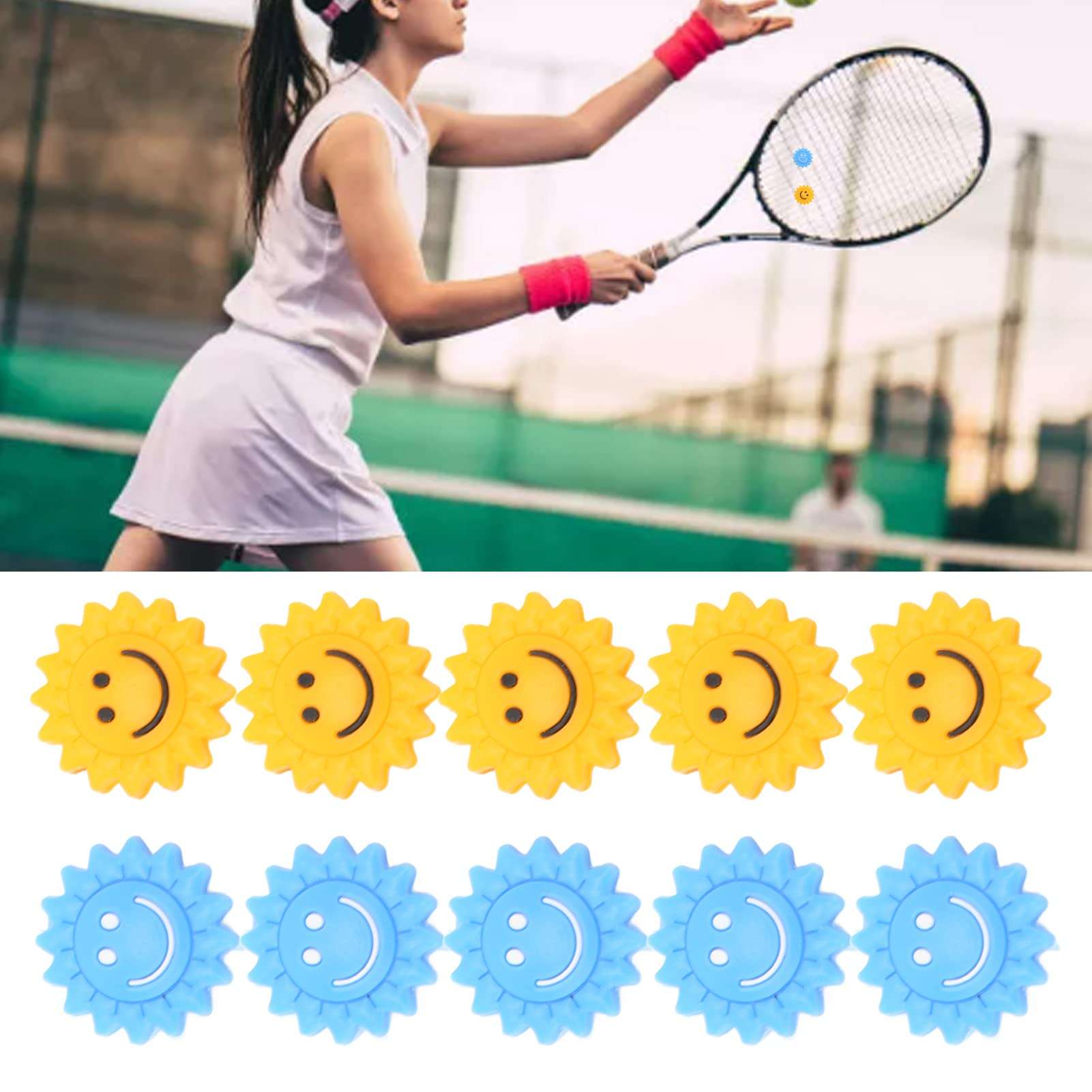 10Pcs Silicone Tennis Racket Vibration Dampeners Sunflower Tennis Racket Shock Absorber 5