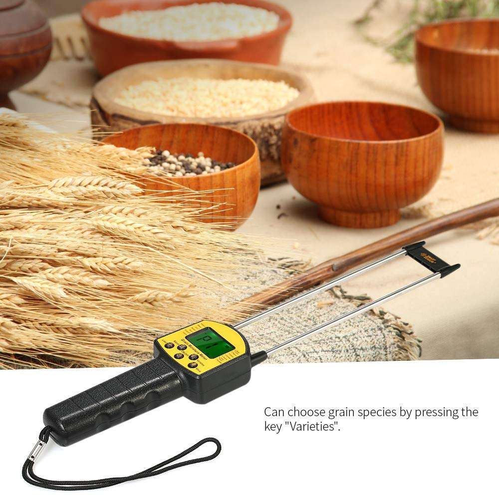YYONGAO Water Quality Meter, Grain Moisture Meter, Smart Double Probes 0.1% High Accuracy with Alarm Setting and Battery Indication, Available for Corn Wheat Rice Bean 6