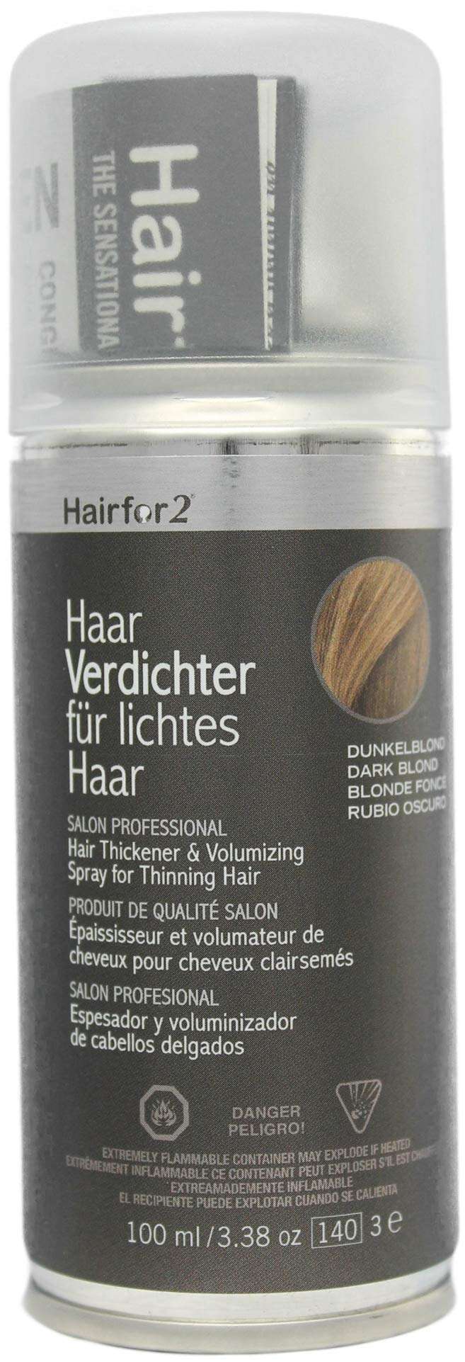 HAIRFOR2 Unisex Hair Thickening Spray, Dark Blond, 100ml/3.38oz 1