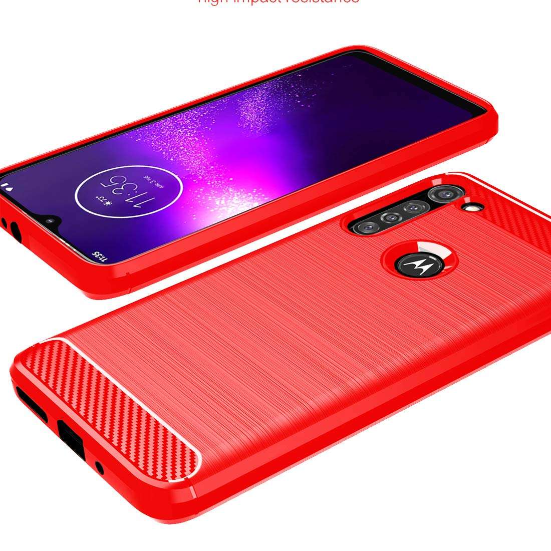 Osophter for Motorola Moto G8 Power Case Shock-Absorption Flexible TPU Rubber Protective Cell Phone Cover for Motorola Moto G8 Power(Red) 4