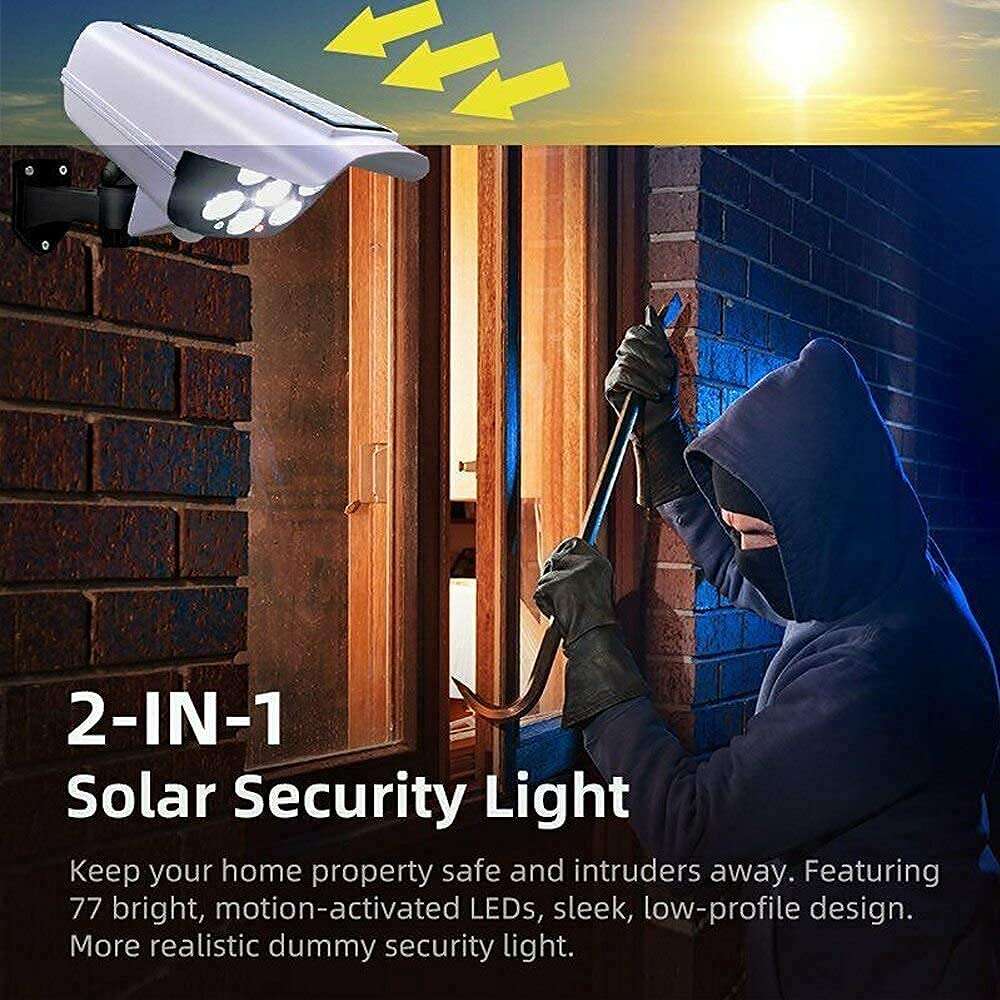 SV 77 LED Solar Security PIR Motion Sensor Light with Remote Control, Dummy Surveillance CCTV Light, Roatable Angle Adjustable LED Wall Light, Outdoor Fake Camera with Light. 4