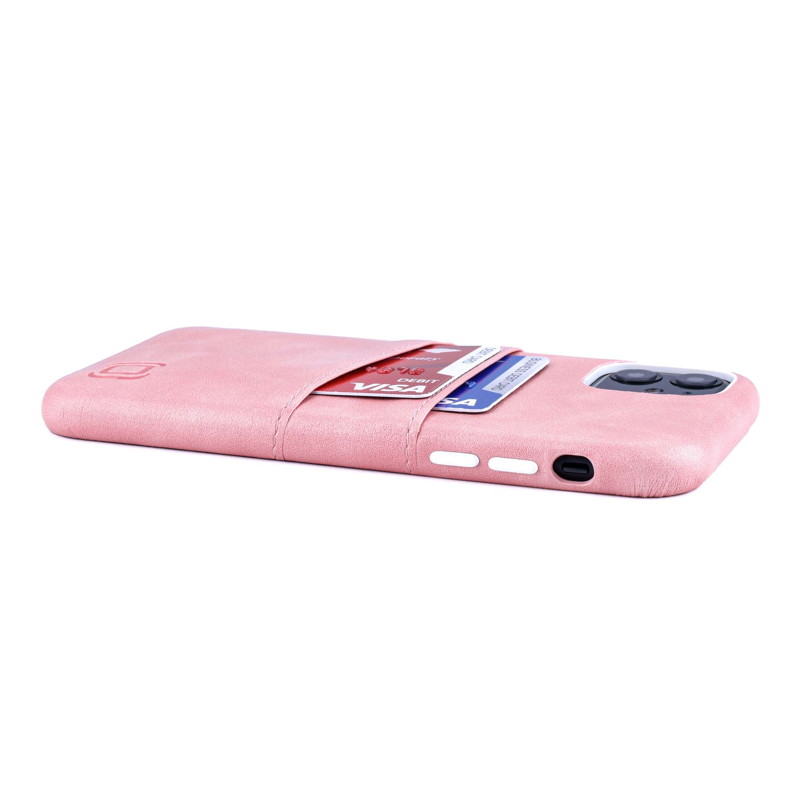 Dockem Wallet Case for iPhone 11: Built-in Metal Plate for Magnetic Mounting & 2 Credit Card Holders; Exec M2, 6.1", Smooth Synthetic Leather: (Pink) 5
