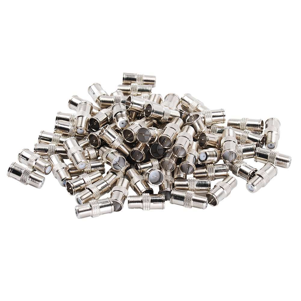 SaferCCTV Coaxial Cable Connector, F Type Push On Quick Coax Connectors Adapter for RVers Satellite Dish Cable TV Internet RV Trailer Coax Cable, 10Pcs 6