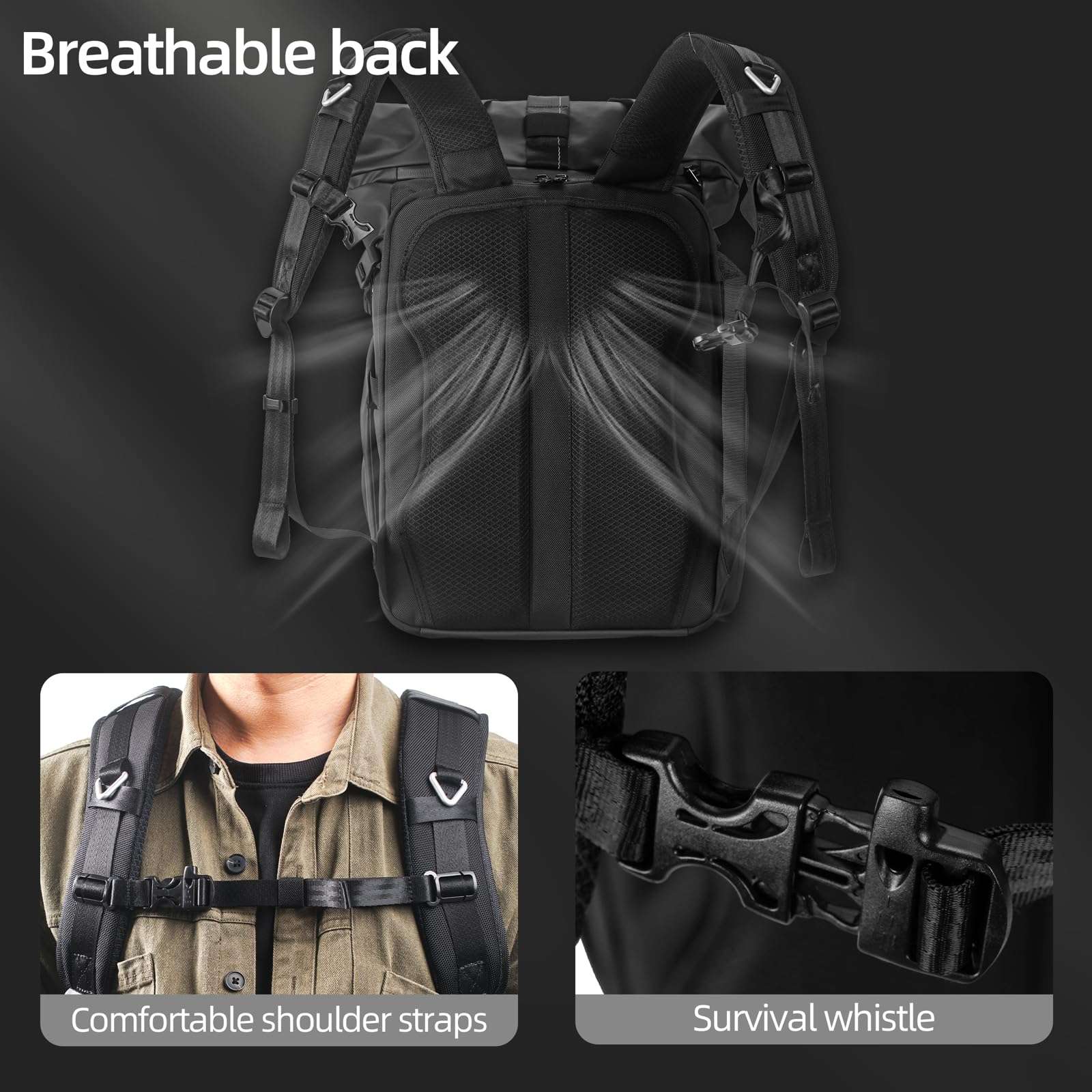 Besnfoto Hardshell Camera Backpack,DSLR SLR Mirrorless Camera Bag Waterproof with 15.6'' Laptop Compartment Tripod Holder Photography Camera Case Compatible for Canon/Nikon/Sony/Drone 5