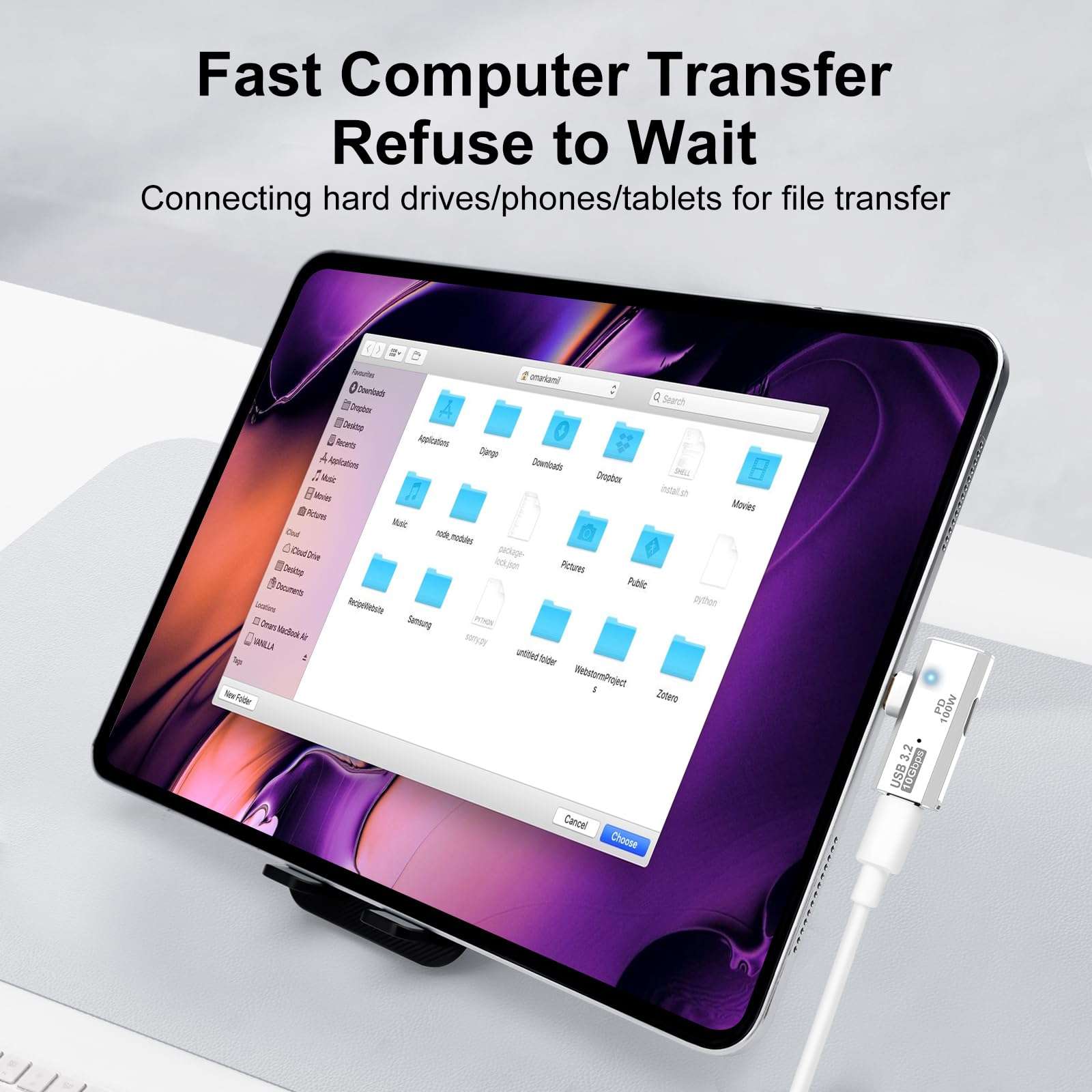 Seminer USB-C OTG Adapter - Type-C 100W PD Charging, Dual USB-C Splitter for iPhone 15 Pro Max, Google TV Chromecast 2020, MacBook, Samsung Galaxy S22/S23 (White) 6