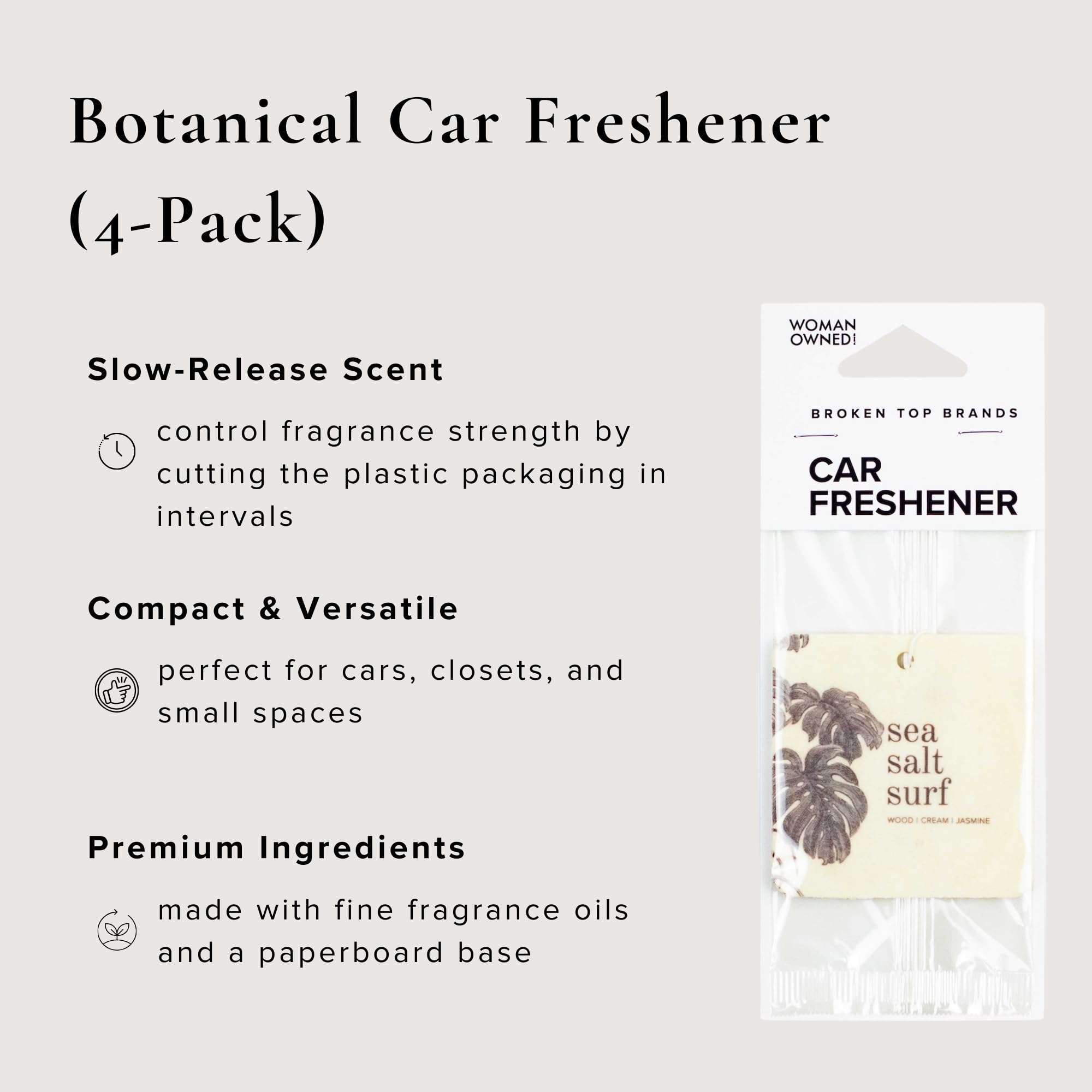 BROKEN TOP Sea Salt Surf Fragrance Bundle – Roll-On Perfume (10 mL) + Hanging Car Freshener – Natural, Vegan, Paraben-Free Scent Duo 5