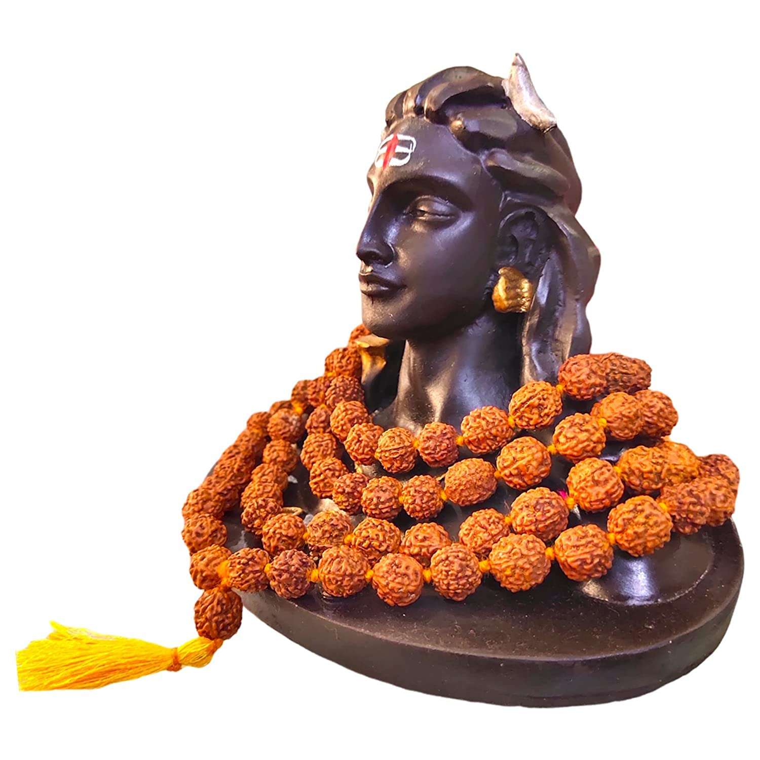 A&S Ventures Adiyogi Miniature Statue with Free Rudraksha Mala and Double-Sided Tape On Base for Car Dashboard Home Decor, Gift & Puja 4