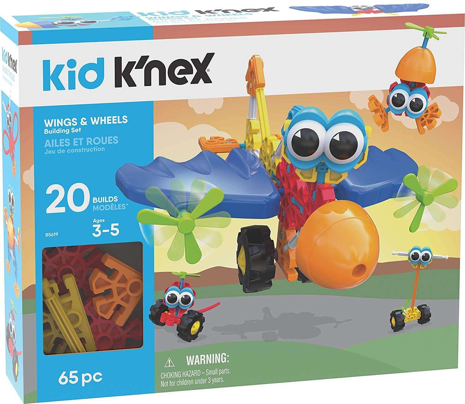 K'NEX Kid Wings & Wheels Building Set - 65 Pieces - Ages 3+ - Preschool Educational Toy 1