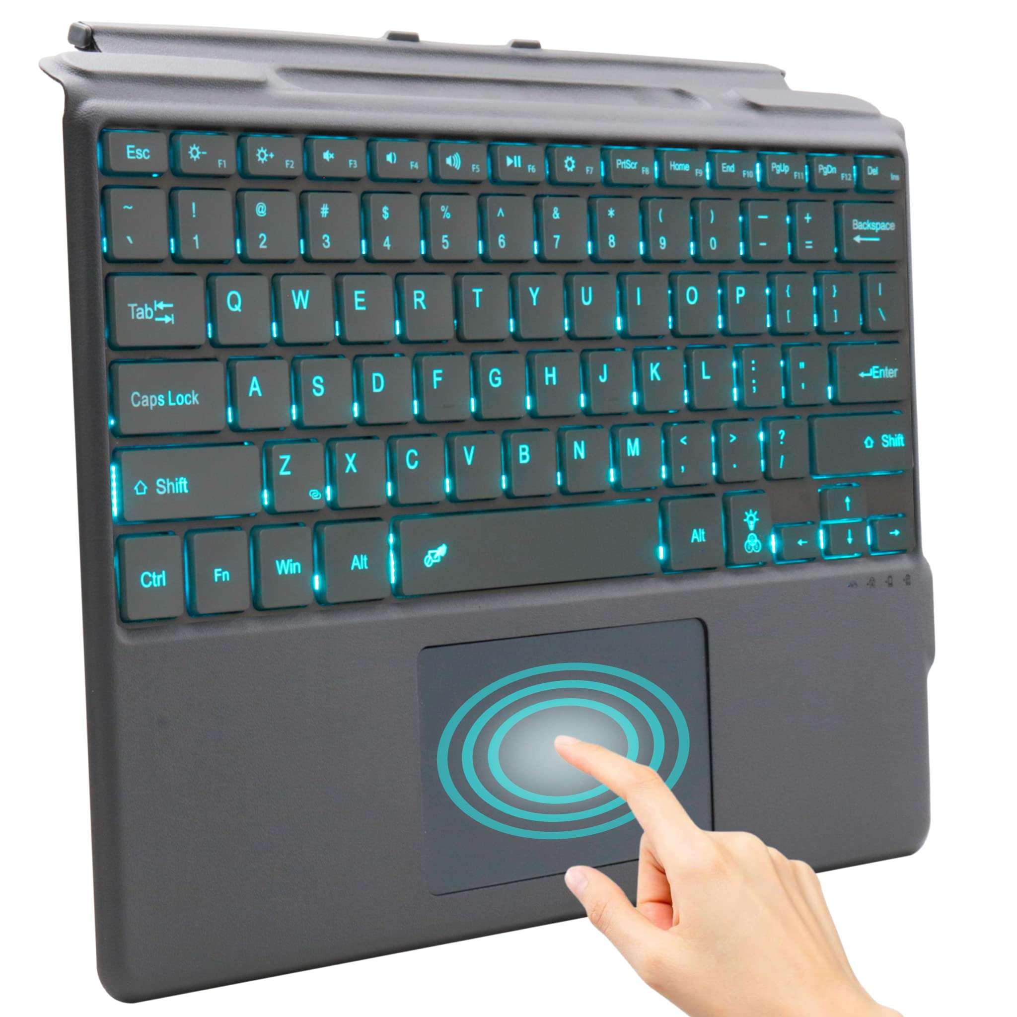 Concept Kart Wireless Bluetooth Magnetic Keyboard Compatible with Microsoft Surface Pro 9/8/X (2019-2022) with Smart Touchpad, 7 Color Backlit, Ultra Slim, Rechargeable 1
