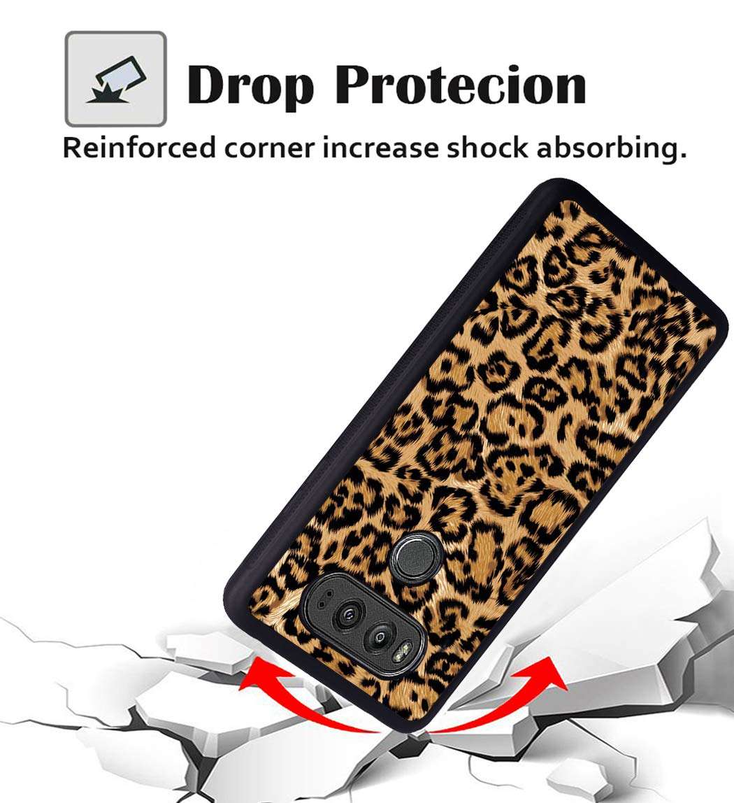 Case for LG V30 / LG V30 Plus/LG V30s / LG V35 / LG V35 ThinQ, Slim Anti-Scratch TPU Rubber Protective Case Cover for LG V30 - Leopard 2