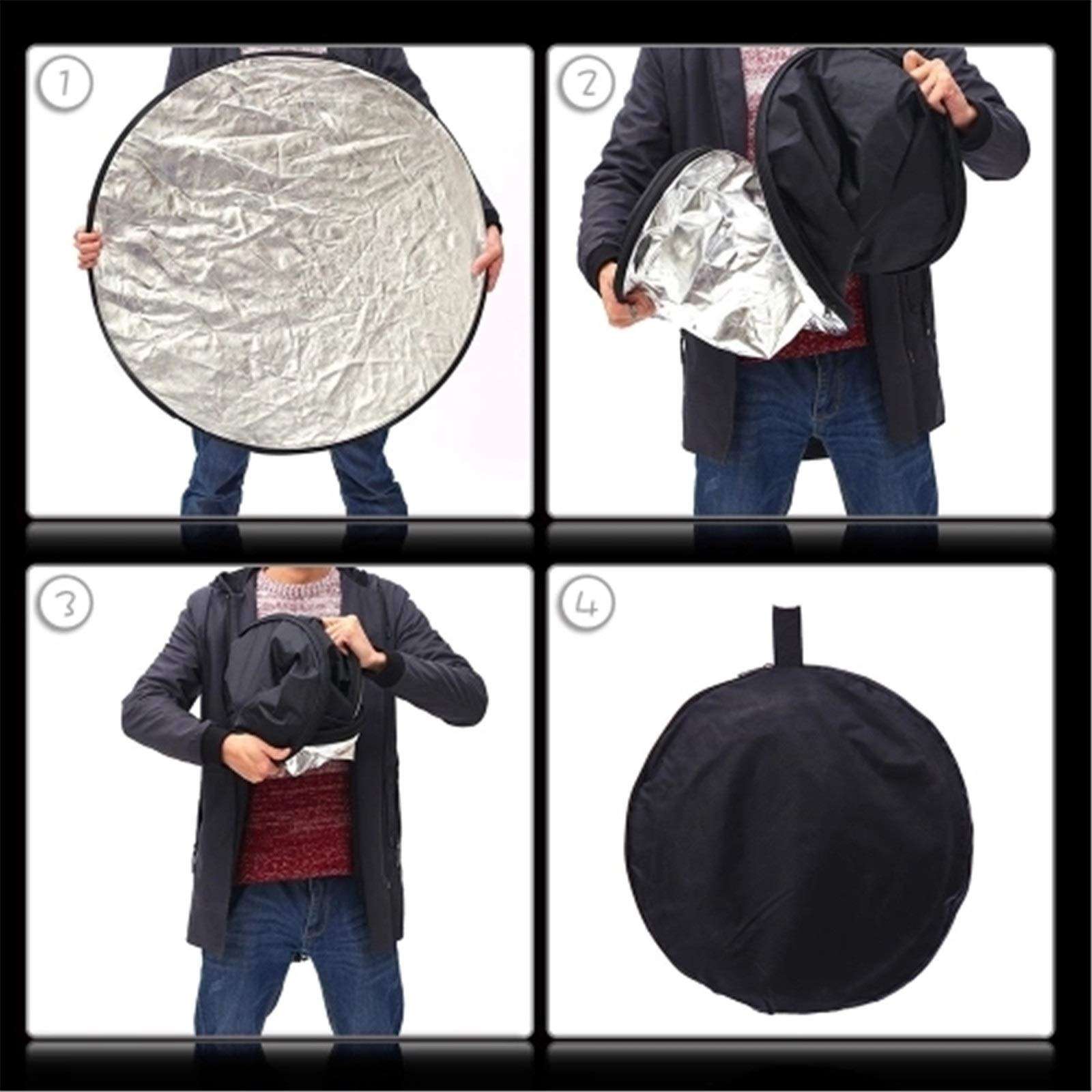 Reflector 32-Inch 80CM Portable 5 in 1 Photography Collapsible Multi-Disc Lighting Reflectors Foldable Round Multi Disc Light Reflector for Studio Photography Situation Photographic Reflector 6