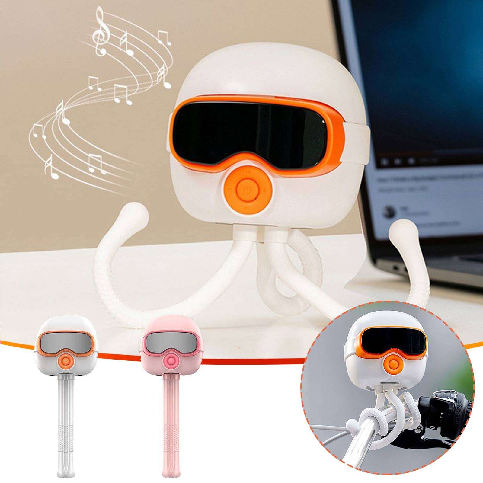 Creative Bluetooth Speaker, Portable Wireless Speaker, USB Type-C, Suitable for Home, Office, Kitchen, Party, Travel, Outdoor, Hiking, Birthday Gifts (Pink) 4